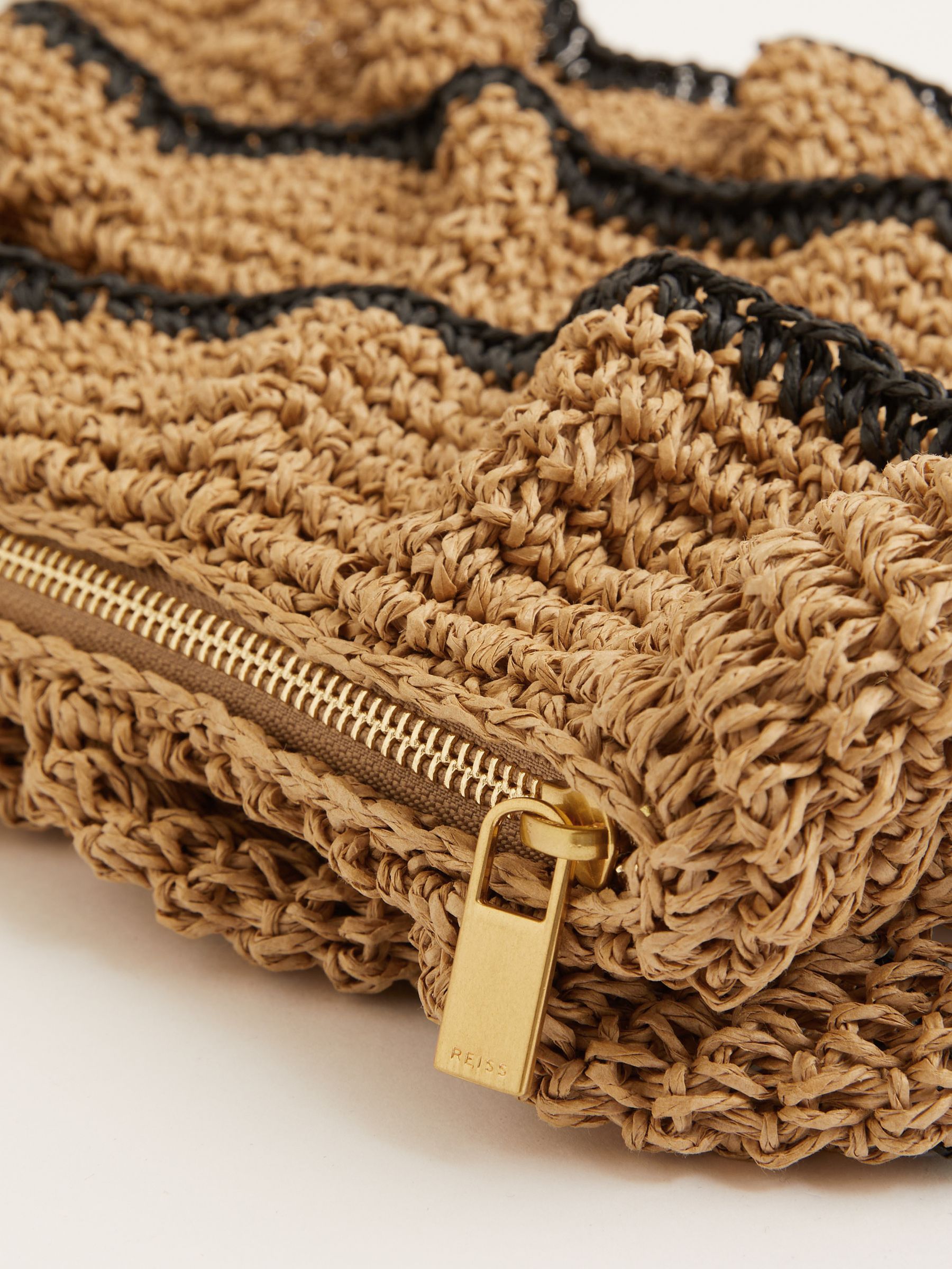 Raffia Ruffle Clutch Bag in Natural - Image 5 of 5