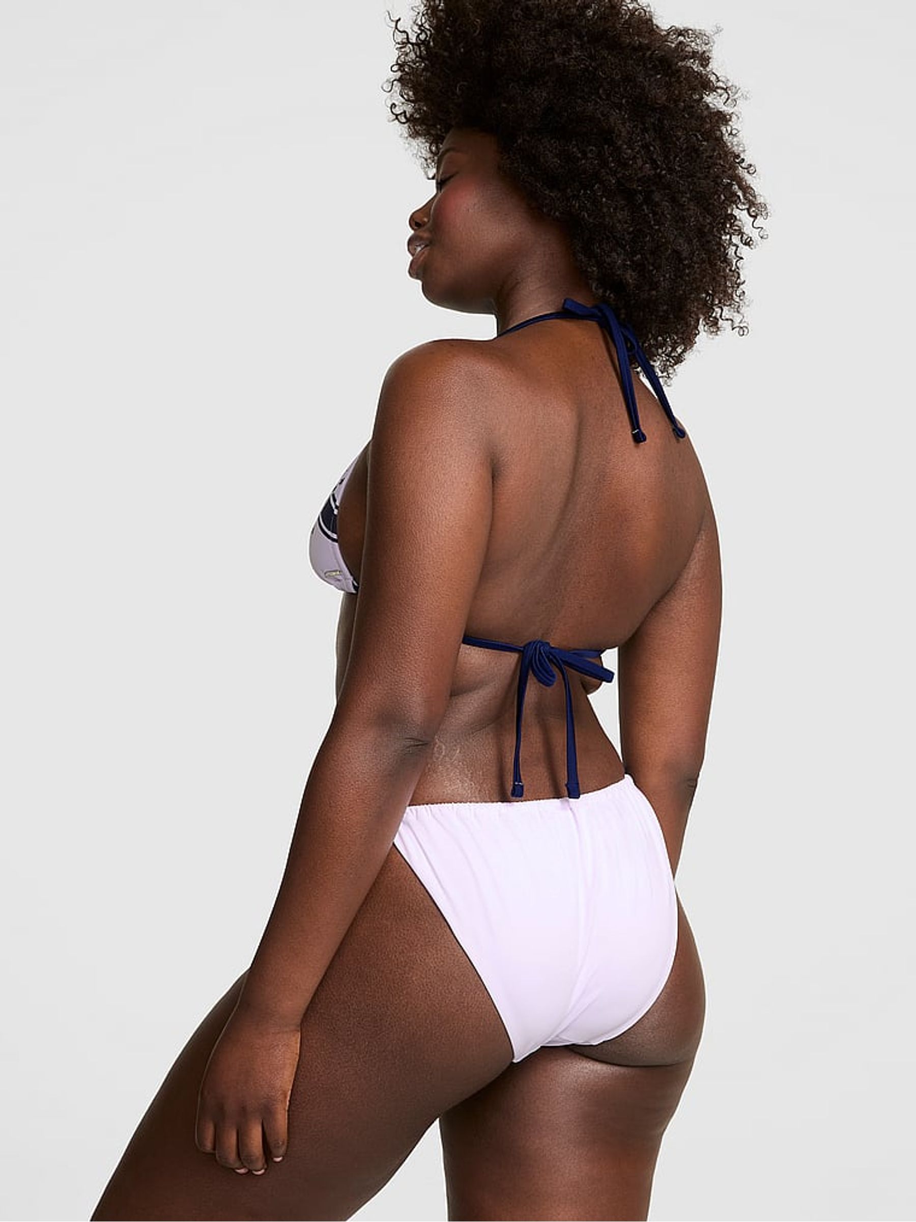 Purple and Navy Blue Tie Side Cheeky Bikini Bottoms - Image 2 of 3