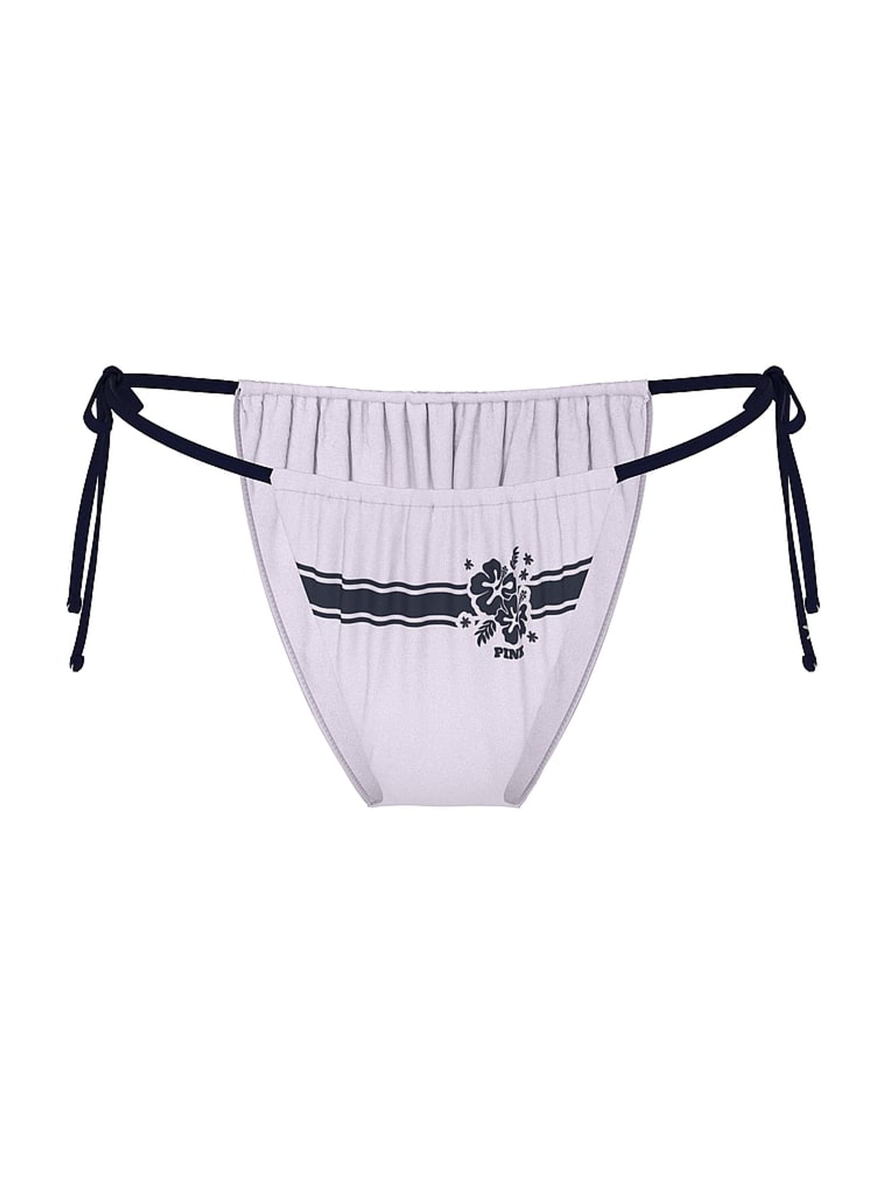 Purple and Navy Blue Tie Side Cheeky Bikini Bottoms - Image 3 of 3