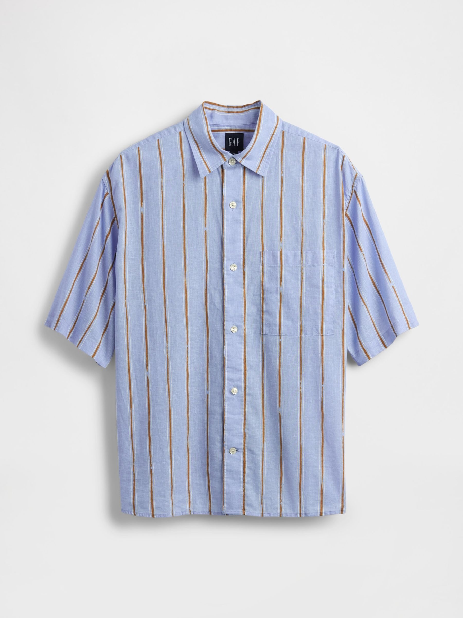 Blue Stripe Linen-Cotton Shirt - Image 4 of 5