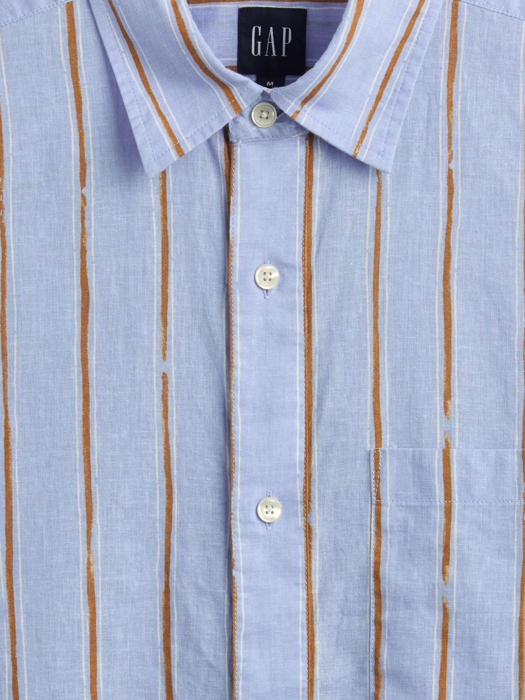 Blue Stripe Linen-Cotton Shirt - Image 5 of 5