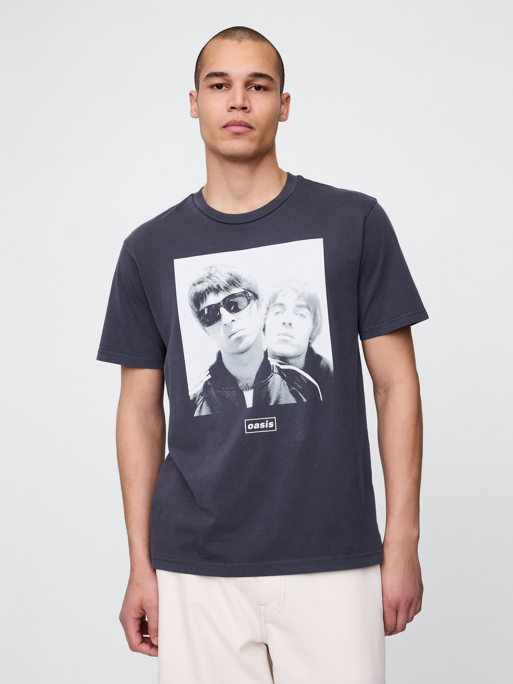 Black Liam & Noel Oasis 100% Cotton Band T-Shirt | Gap
