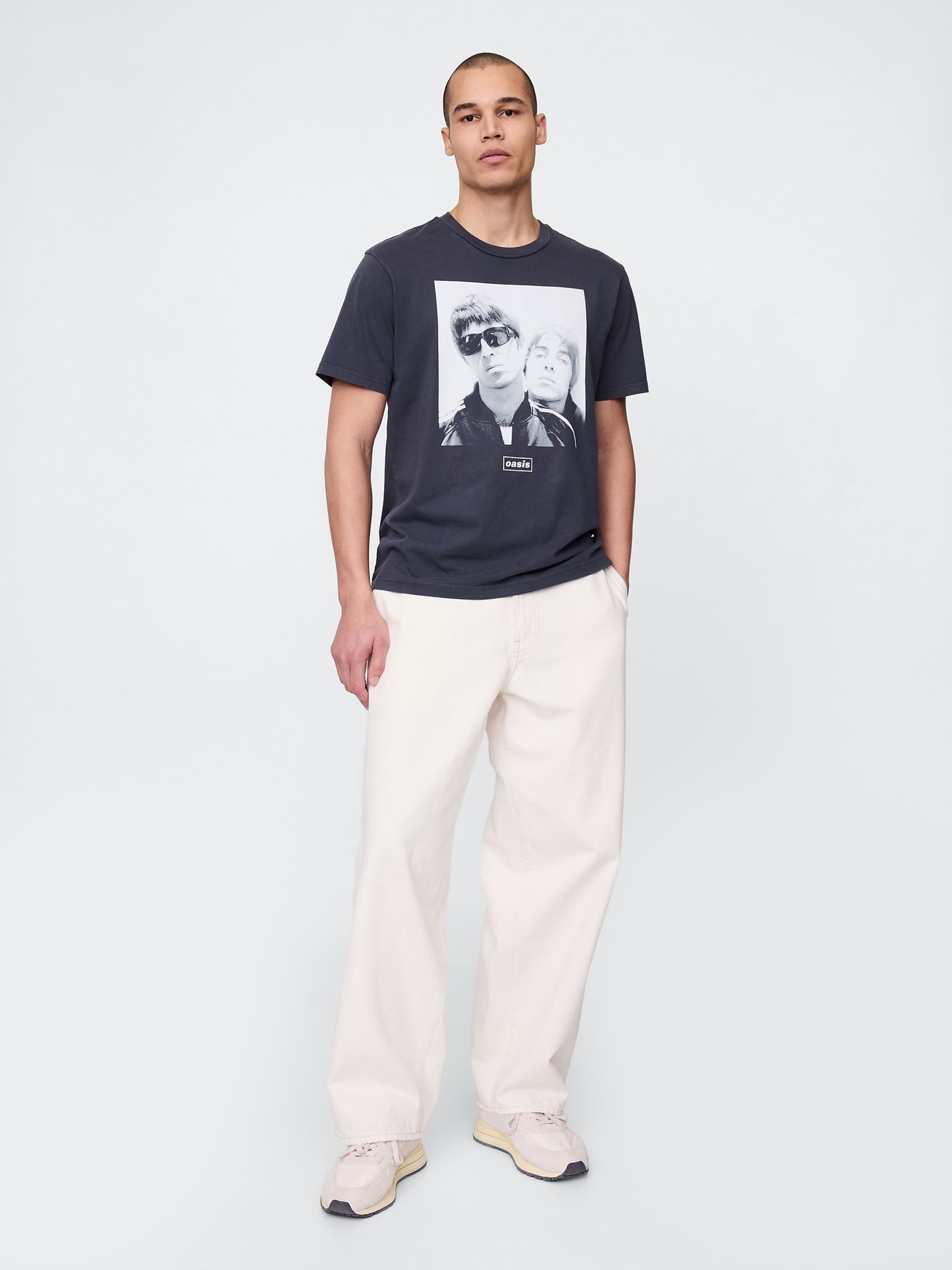 Navy/Blue Oasis Graphic T-Shirt - Image 3 of 5