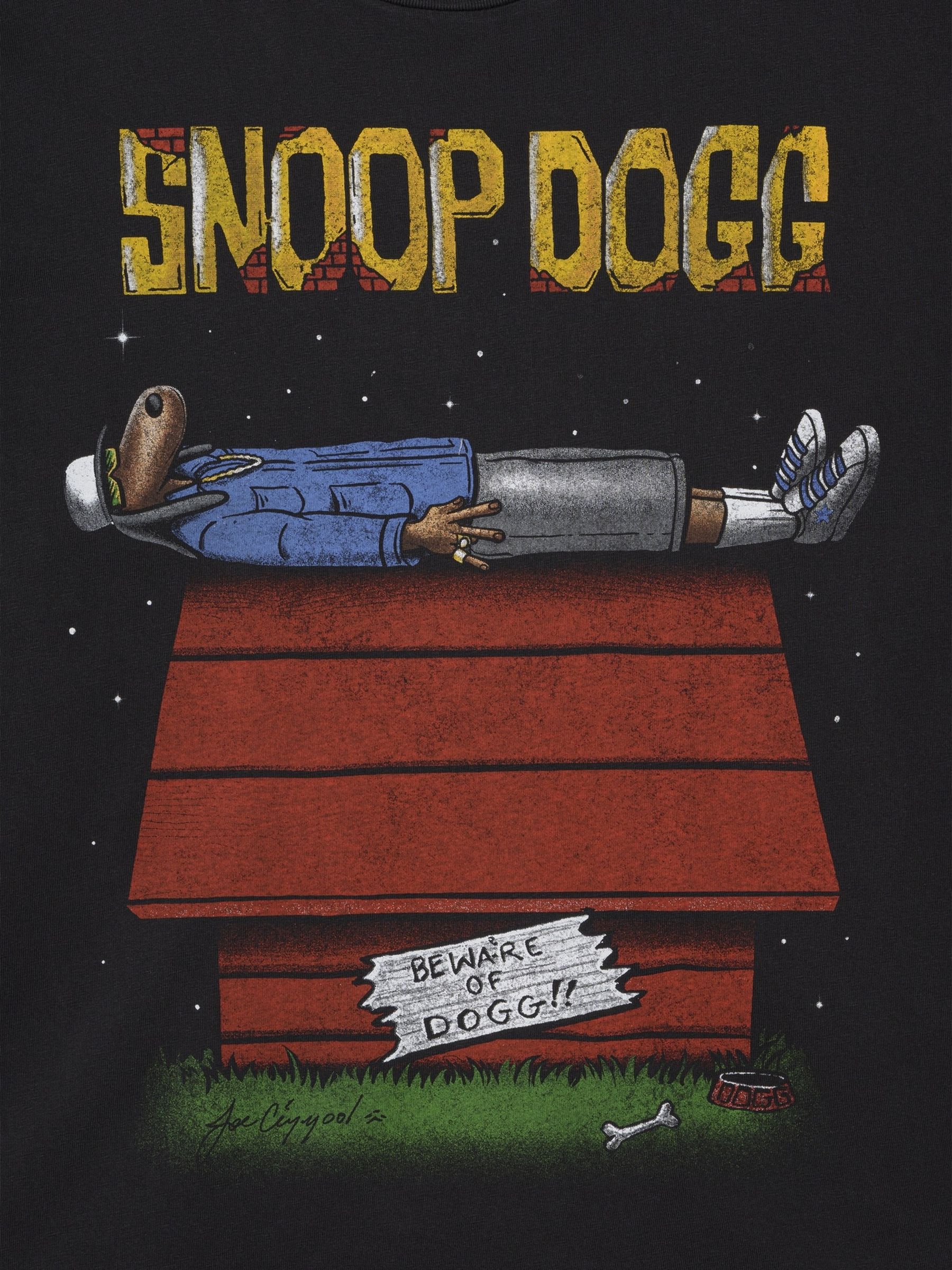 Black Heavyweight Boxy Snoop Dogg Graphic T-Shirt - Image 3 of 3