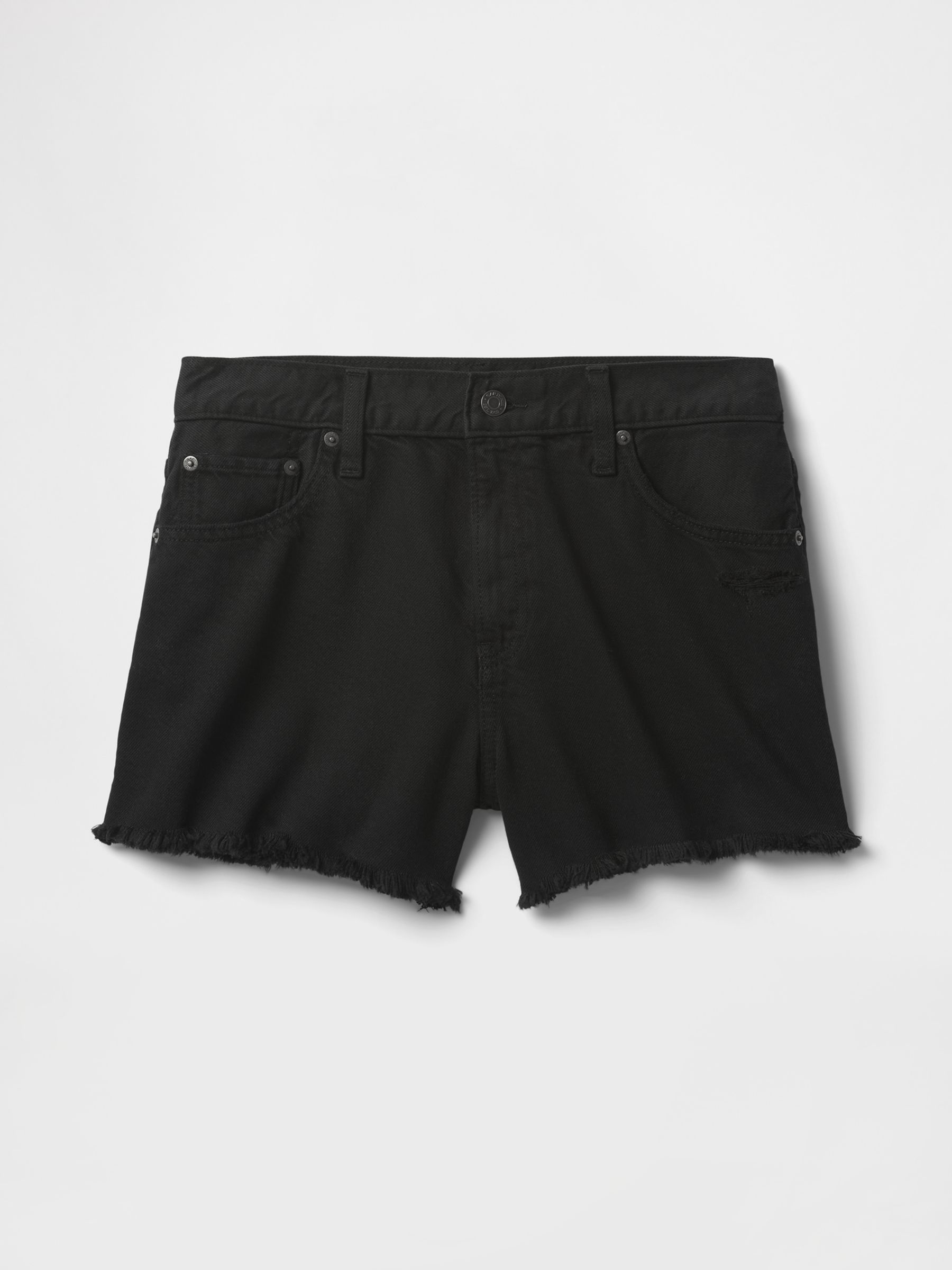Black 4" Mid Rise UltraSoft Denim Shorts - Image 5 of 5