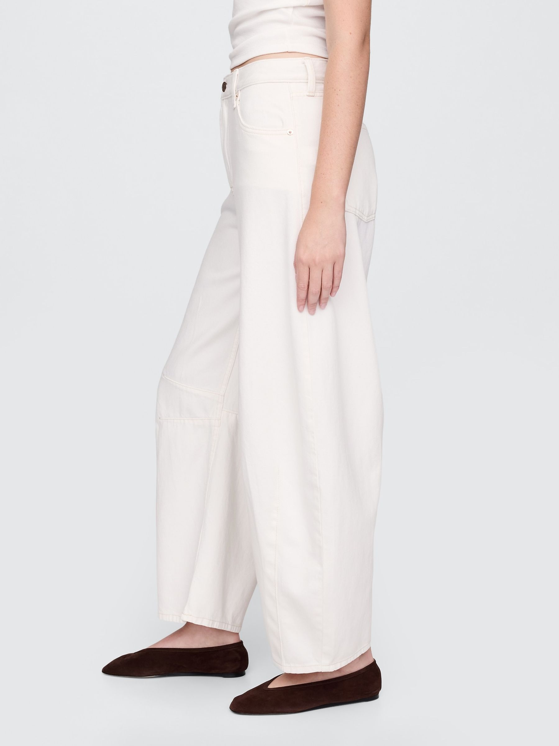 White High Waisted UltraSoft Horseshoe Jeans - Image 4 of 9