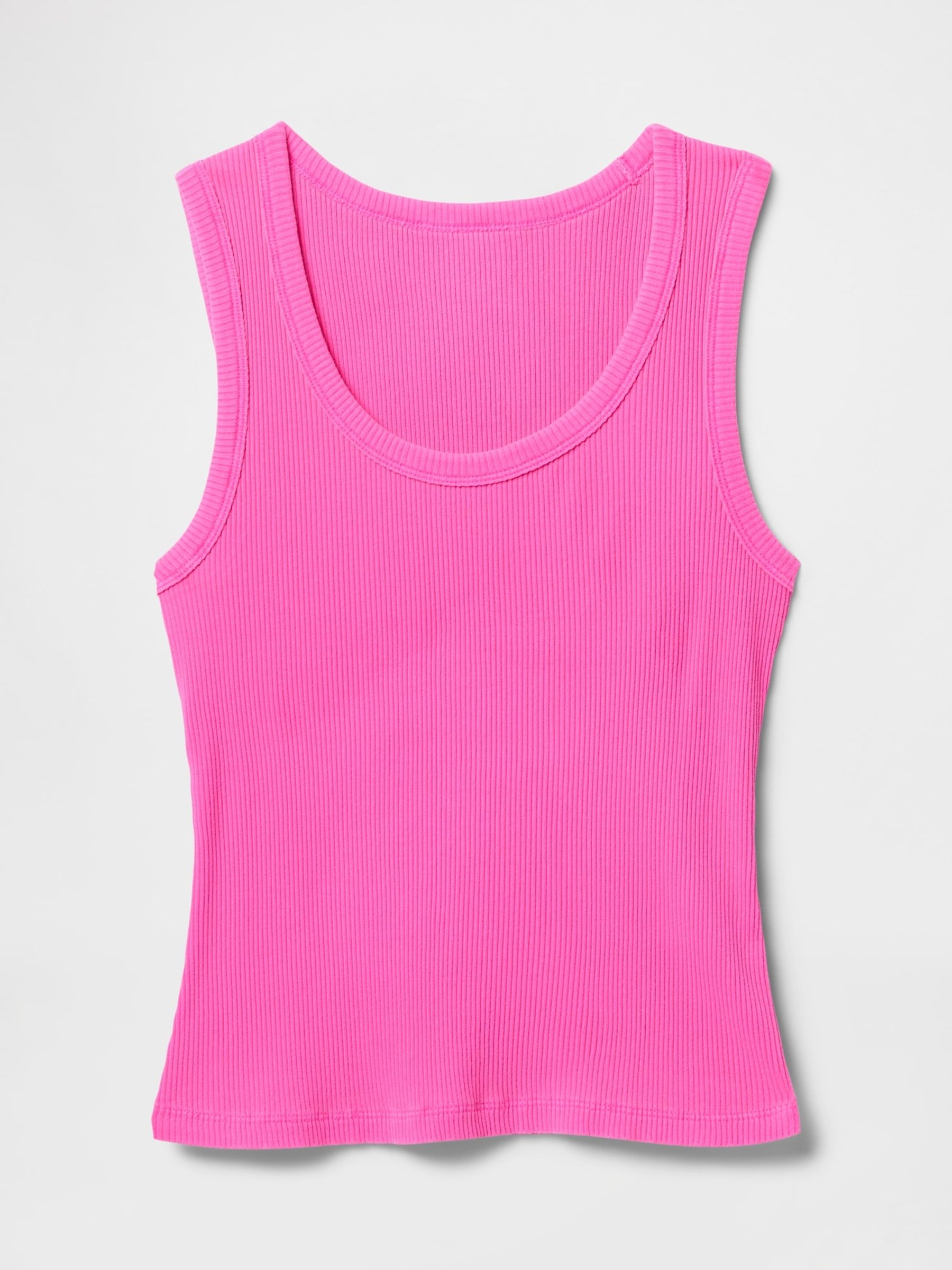 Pink Ribbed Knit Scoop Vest - Image 5 of 5