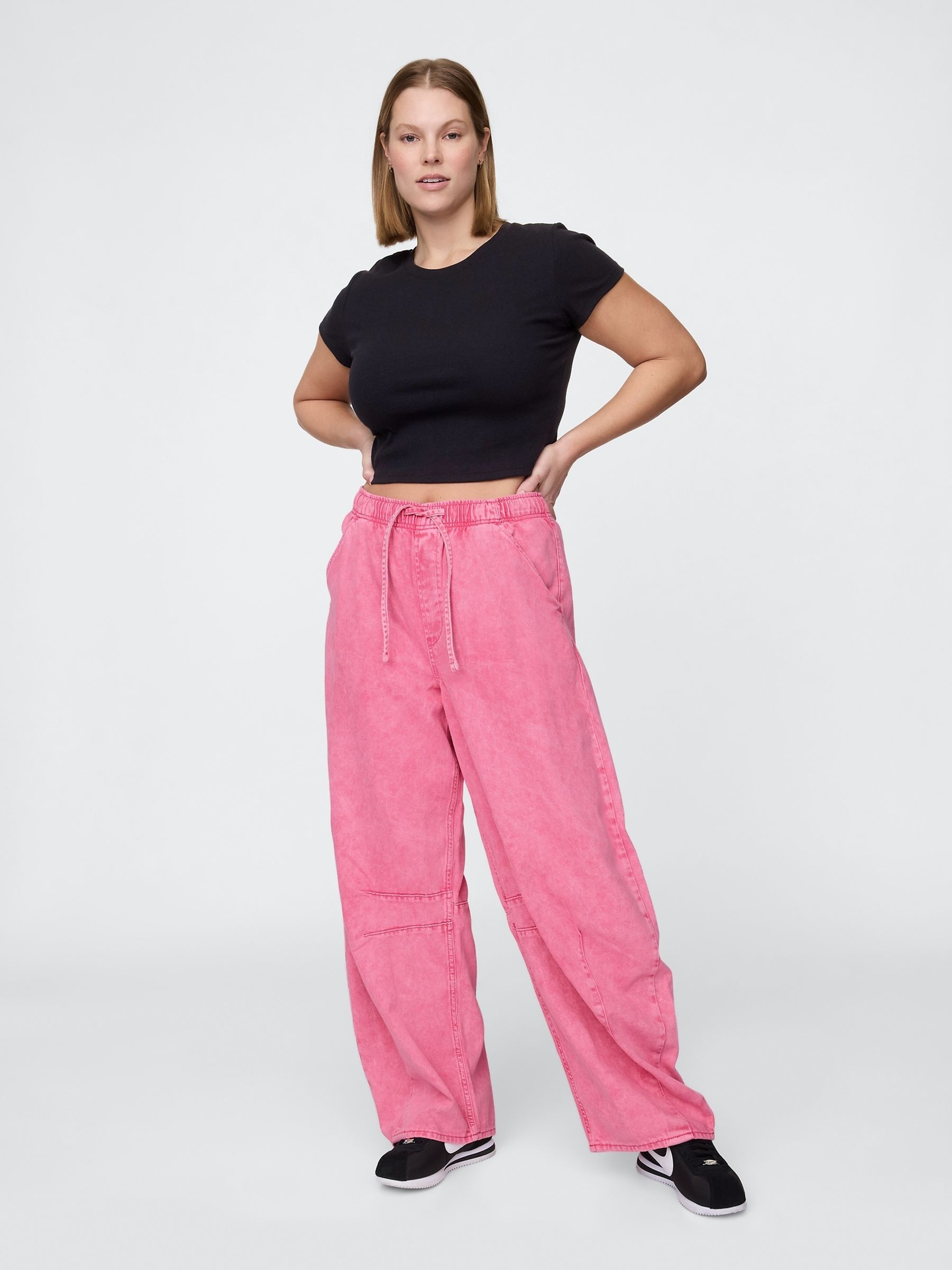 Pink Mid Rise UltraSoft Easy Horseshoe Jeans | Gap
