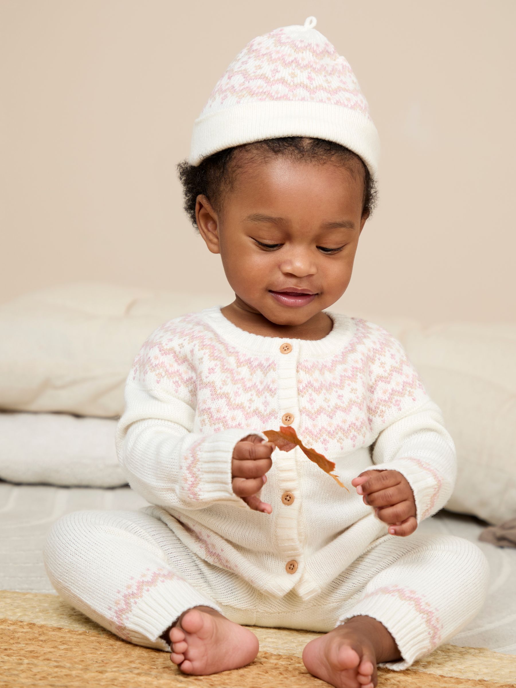 Cream Fair Isle Knit 3- Piece Set - Image 2 of 6