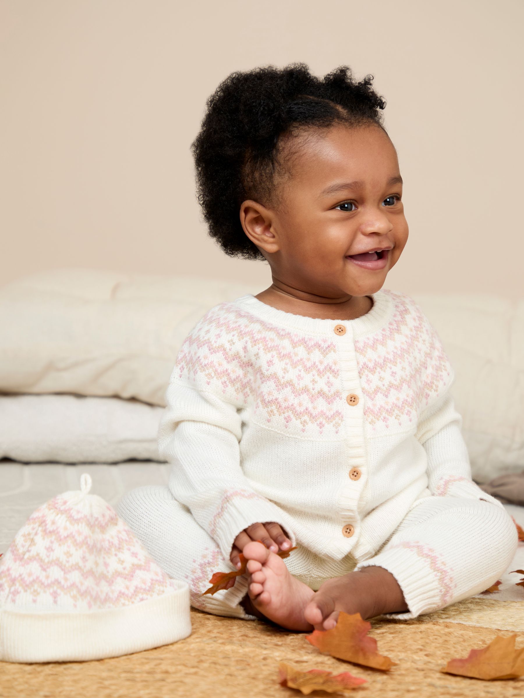 Cream Fair Isle Knit 3- Piece Set - Image 4 of 6