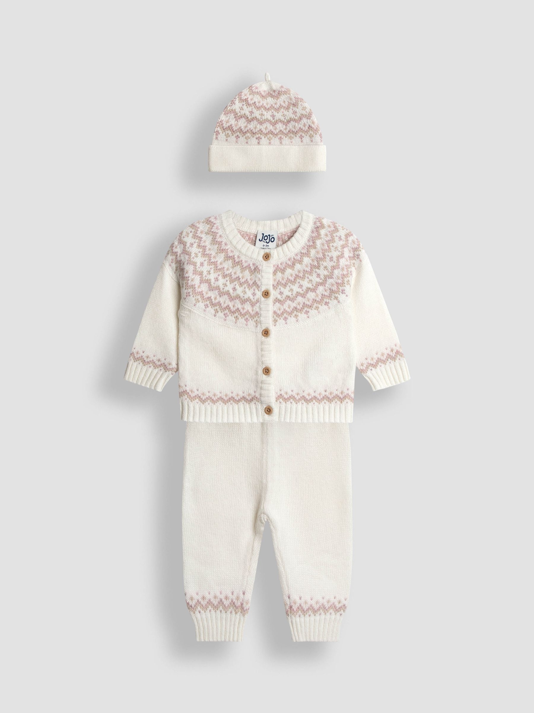 Cream Fair Isle Knit 3- Piece Set - Image 7 of 14