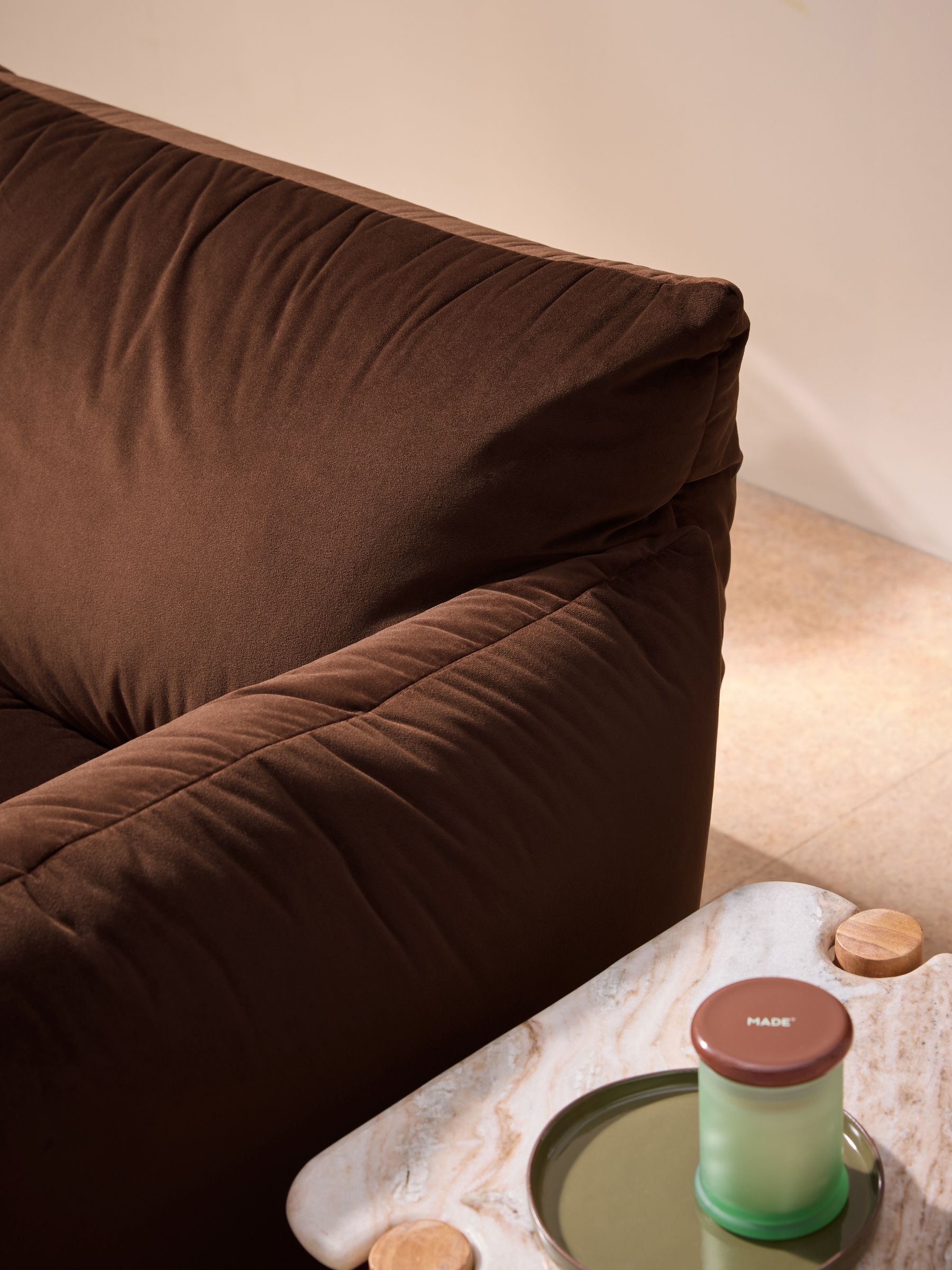 Jude 2 Seater Sofa in Chocolate Brown - Image 2 of 3