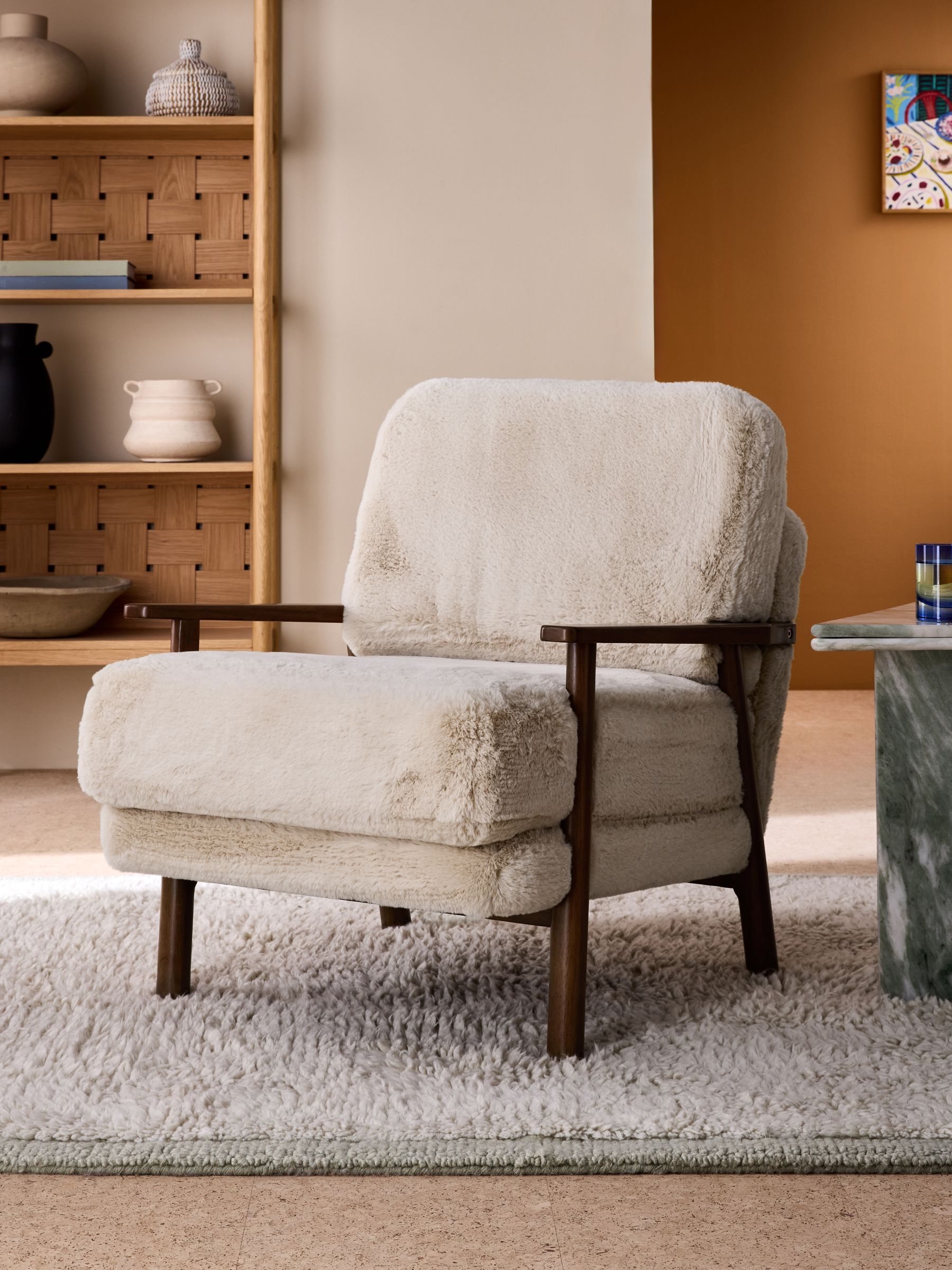 Lars Accent Chair in Taupe Natural Arctic Fur - Image 1 of 5 Lars Accent Chair in Taupe Natural Arctic Fur - Image 1 of 5
