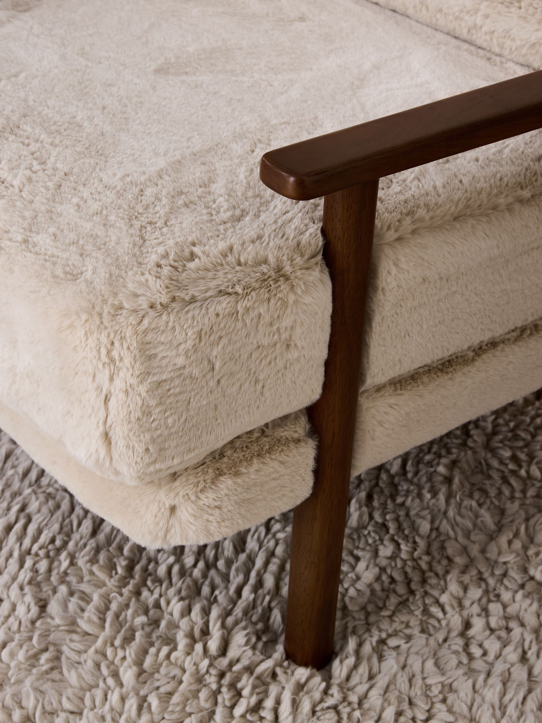 Lars Accent Chair in Taupe Natural Arctic Fur - Image 2 of 5
