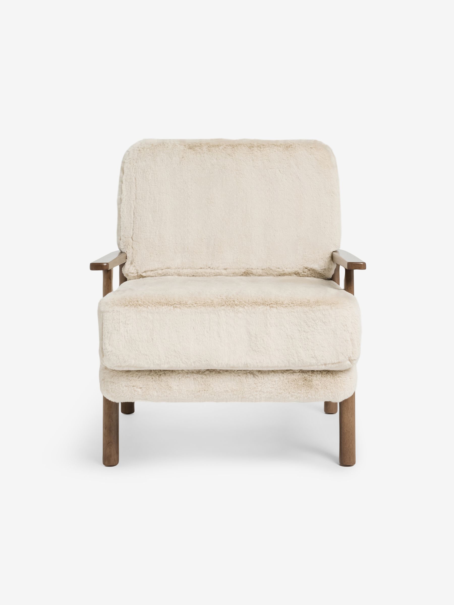 Lars Accent Chair in Taupe Natural Arctic Fur - Image 4 of 5