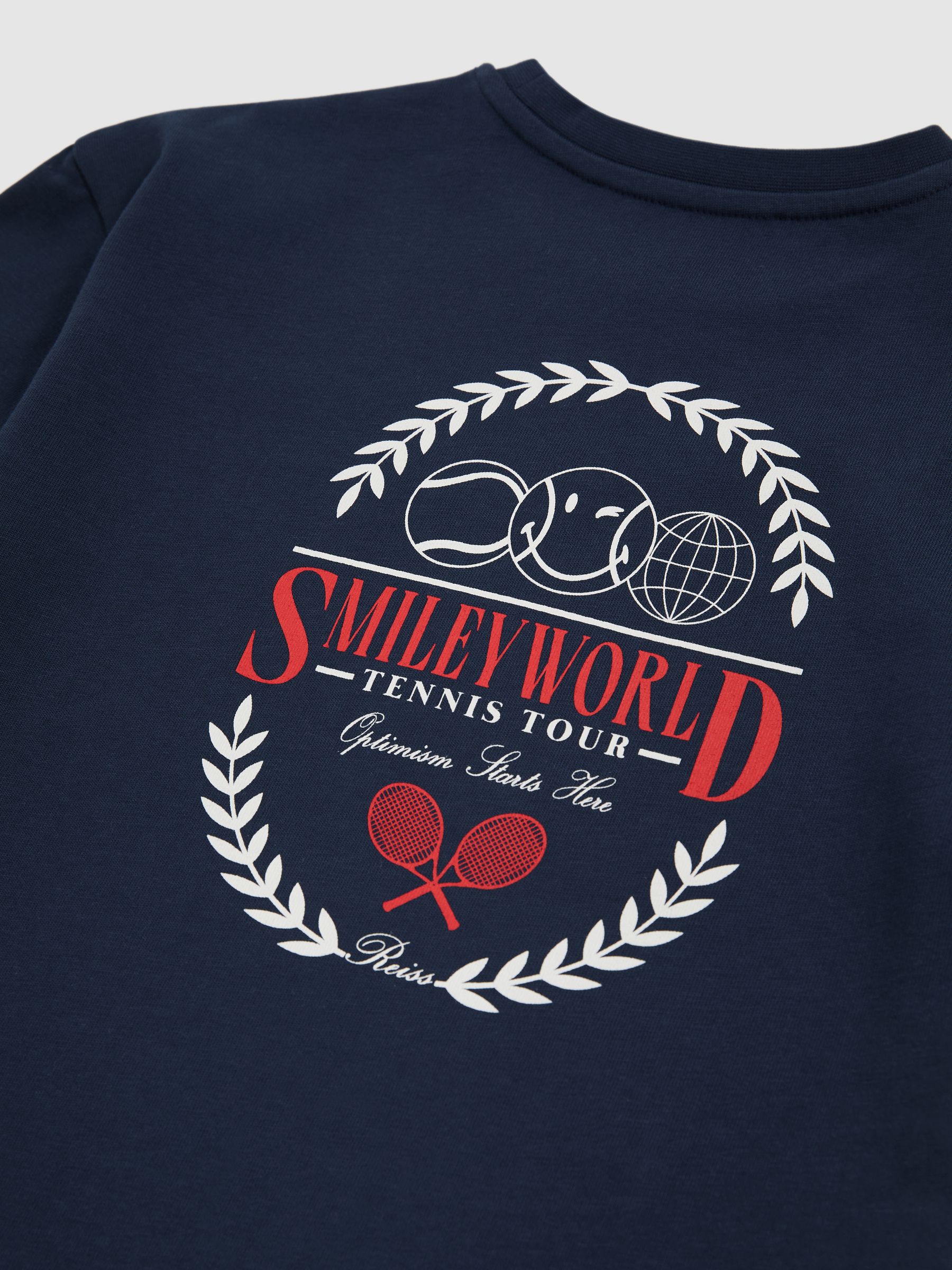3-9 yrs SmileyWorld | Reiss Oversize T-Shirt in Navy - Image 5 of 5