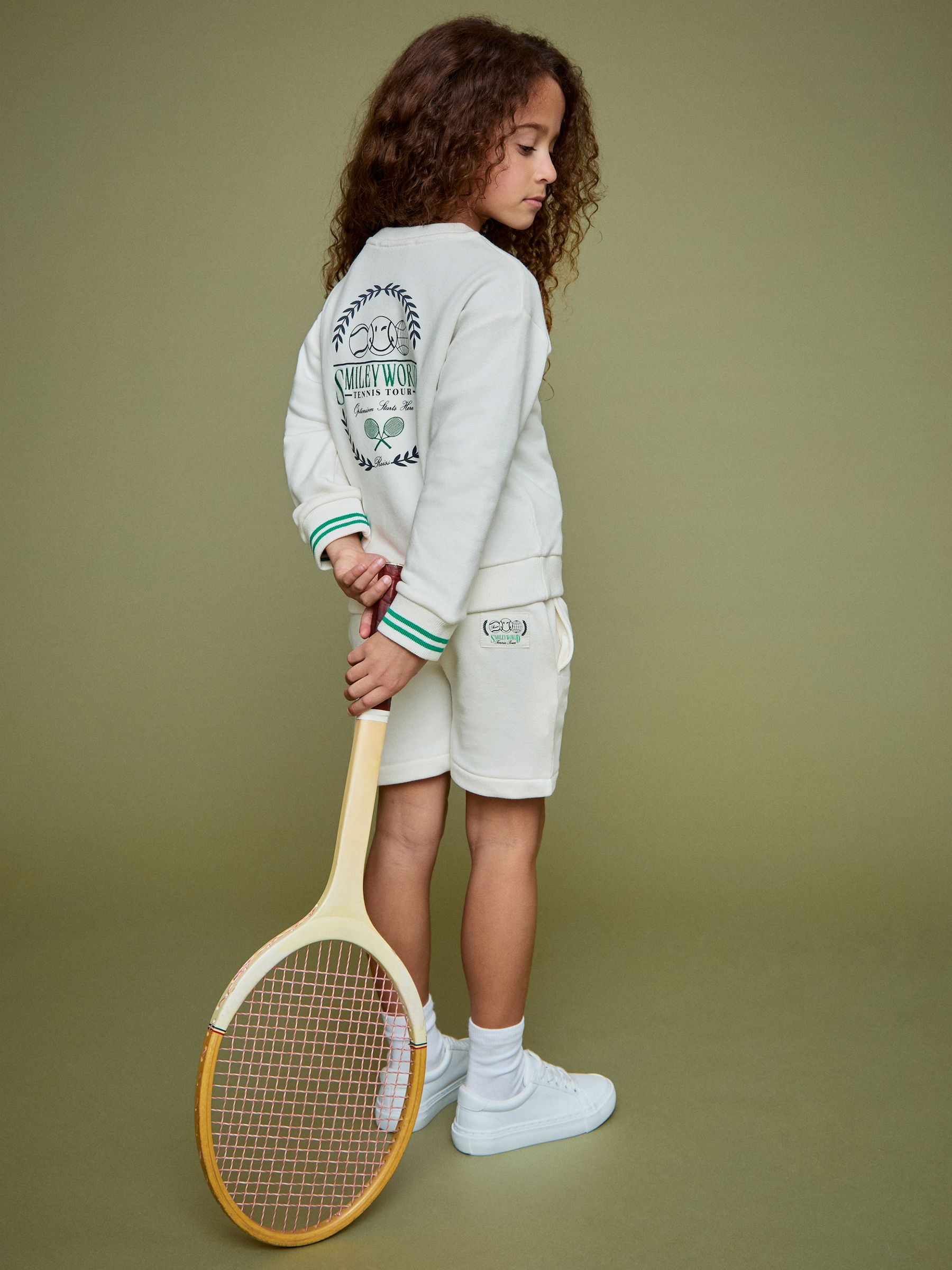 3-9 yrs SmileyWorld | Reiss Logo Sweatshirt Unisex Fit in White - Image 6 of 8