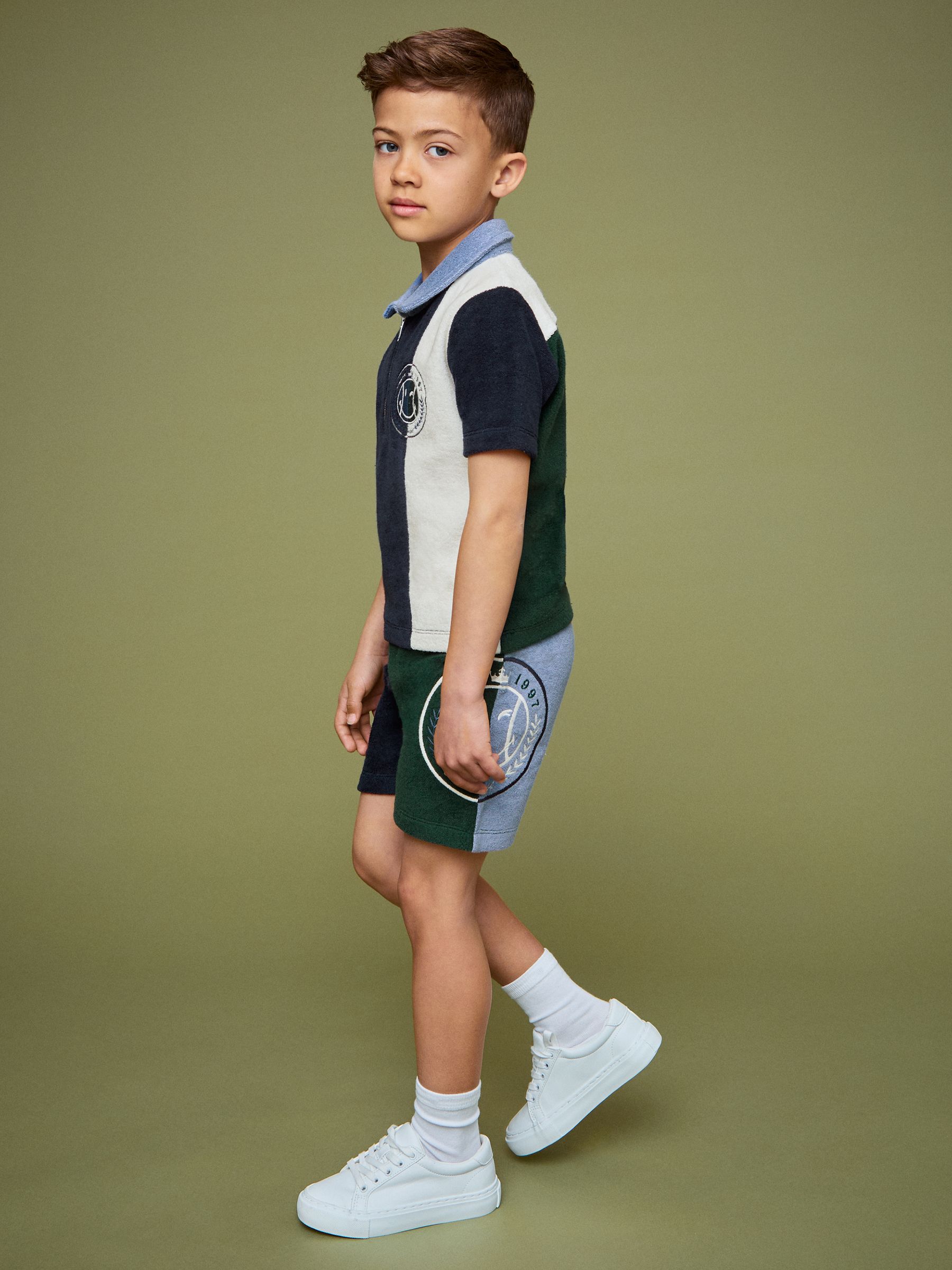 3-9 yrs SmileyWorld | Reiss Towelling Shorts in Blue - Image 1 of 6