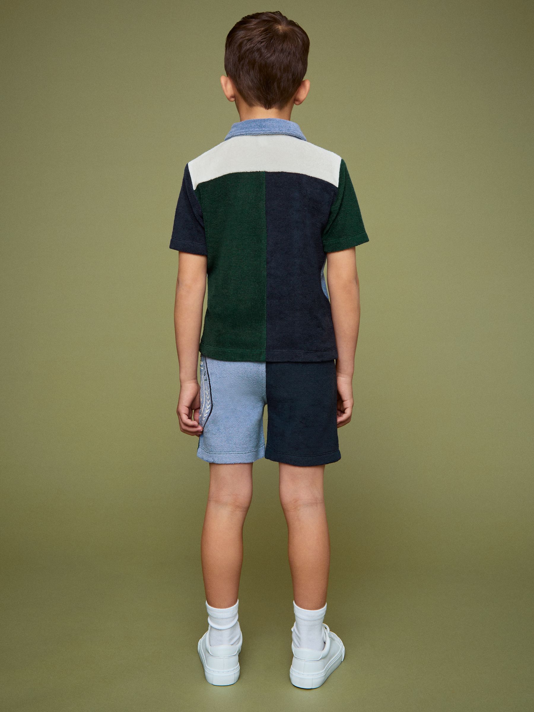 3-9 yrs SmileyWorld | Reiss Towelling Shorts in Blue - Image 5 of 6