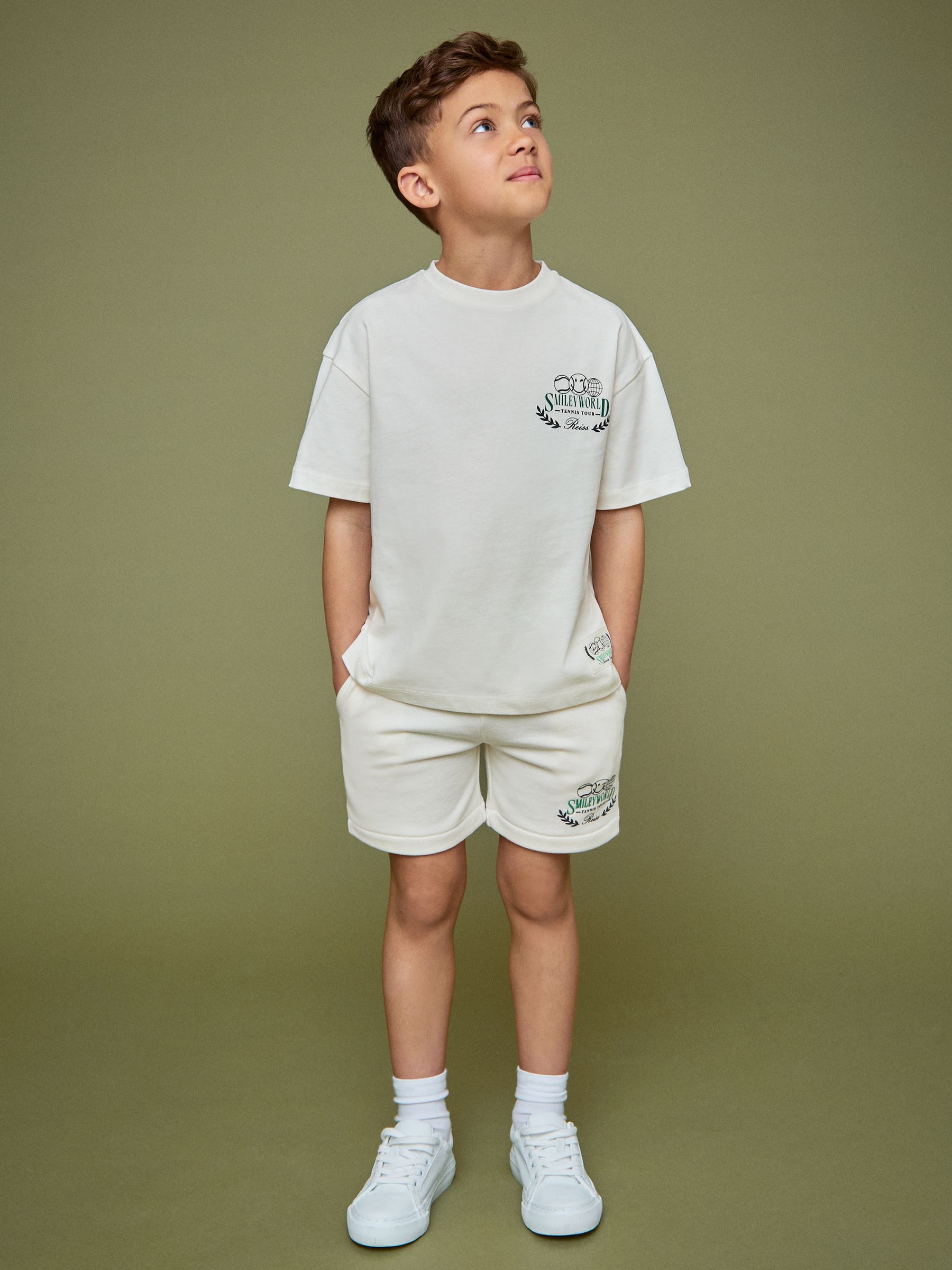 9-13 yrs SmileyWorld | Reiss Oversize T-Shirt in White - Image 4 of 6