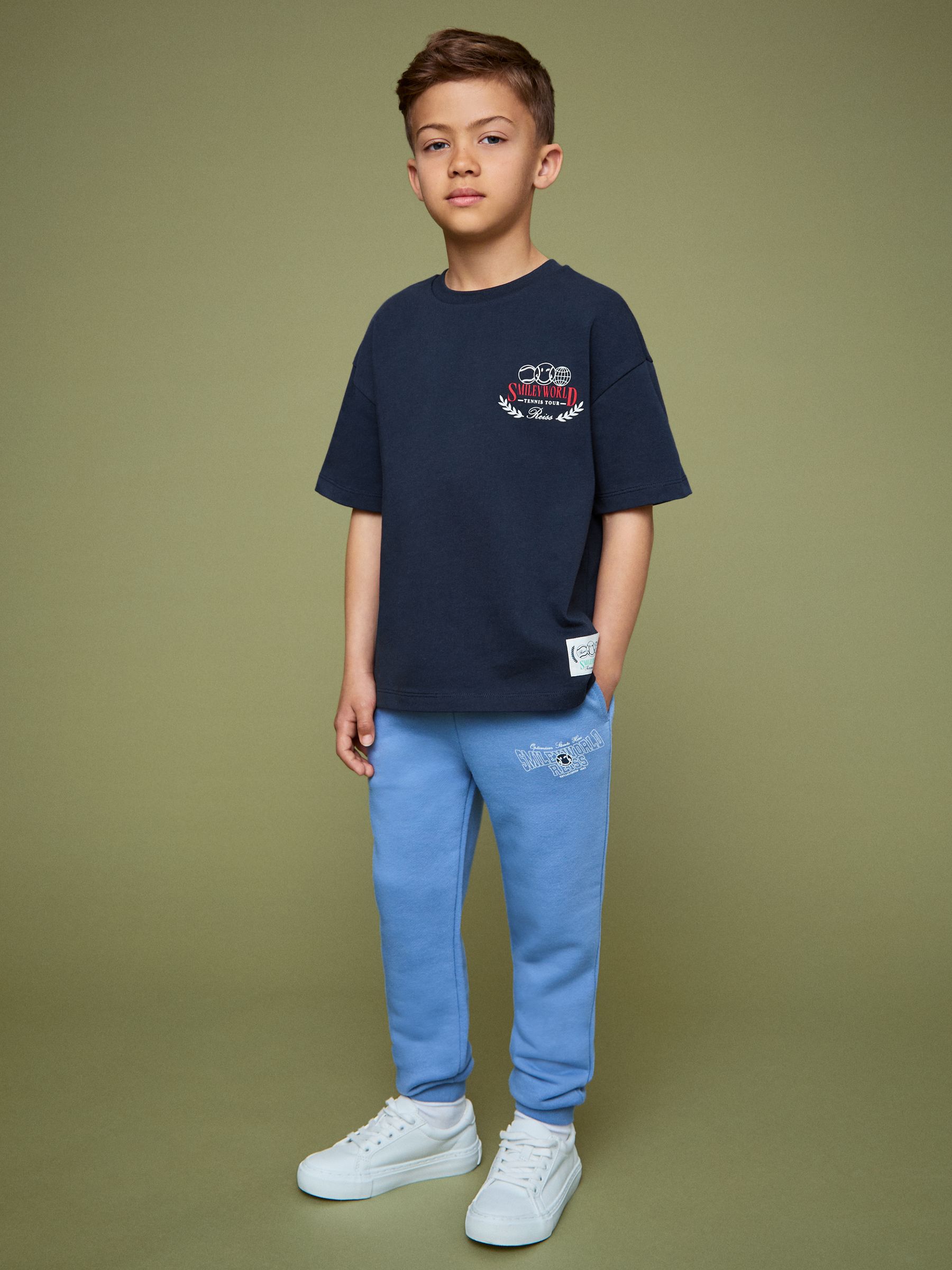 13-14 yrs SmileyWorld | Reiss Oversize T-Shirt in Navy - Image 4 of 5