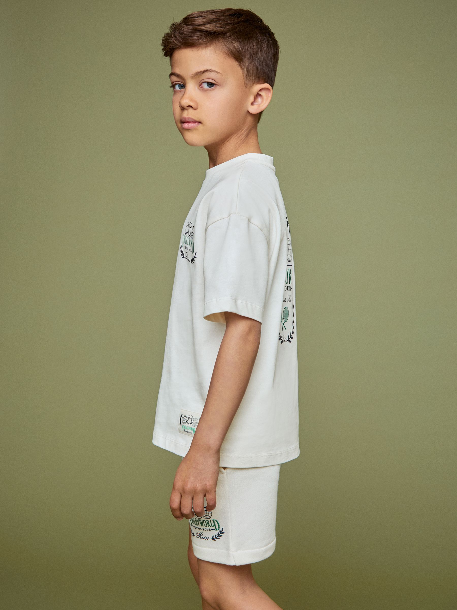 13-14 yrs SmileyWorld | Reiss Oversize T-Shirt in White - Image 3 of 6