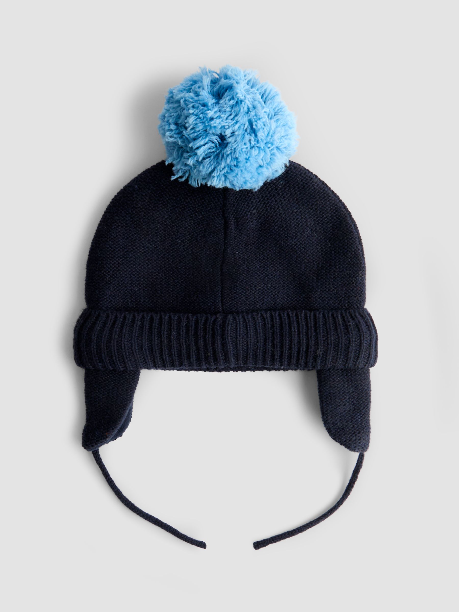 Navy Blue Dino Cosy Pom Pom Rib Hat - Image 2 of 3