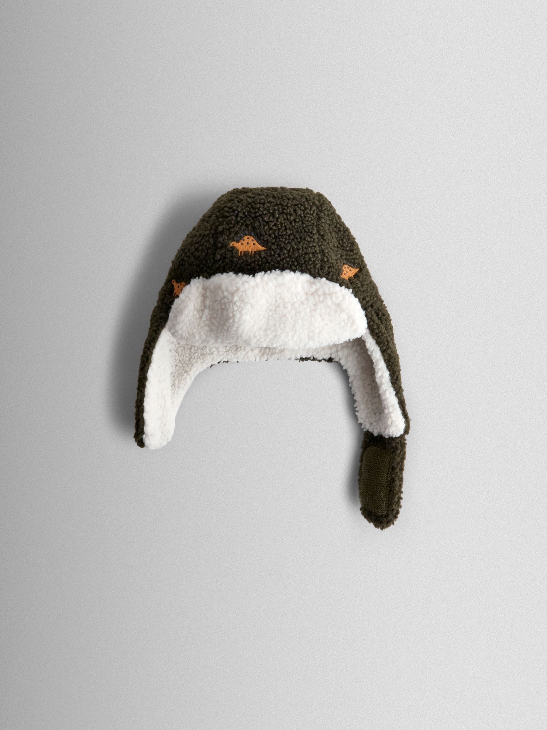 Khaki Dino Dinosaur Borg Trapper Hat - Image 1 of 4
