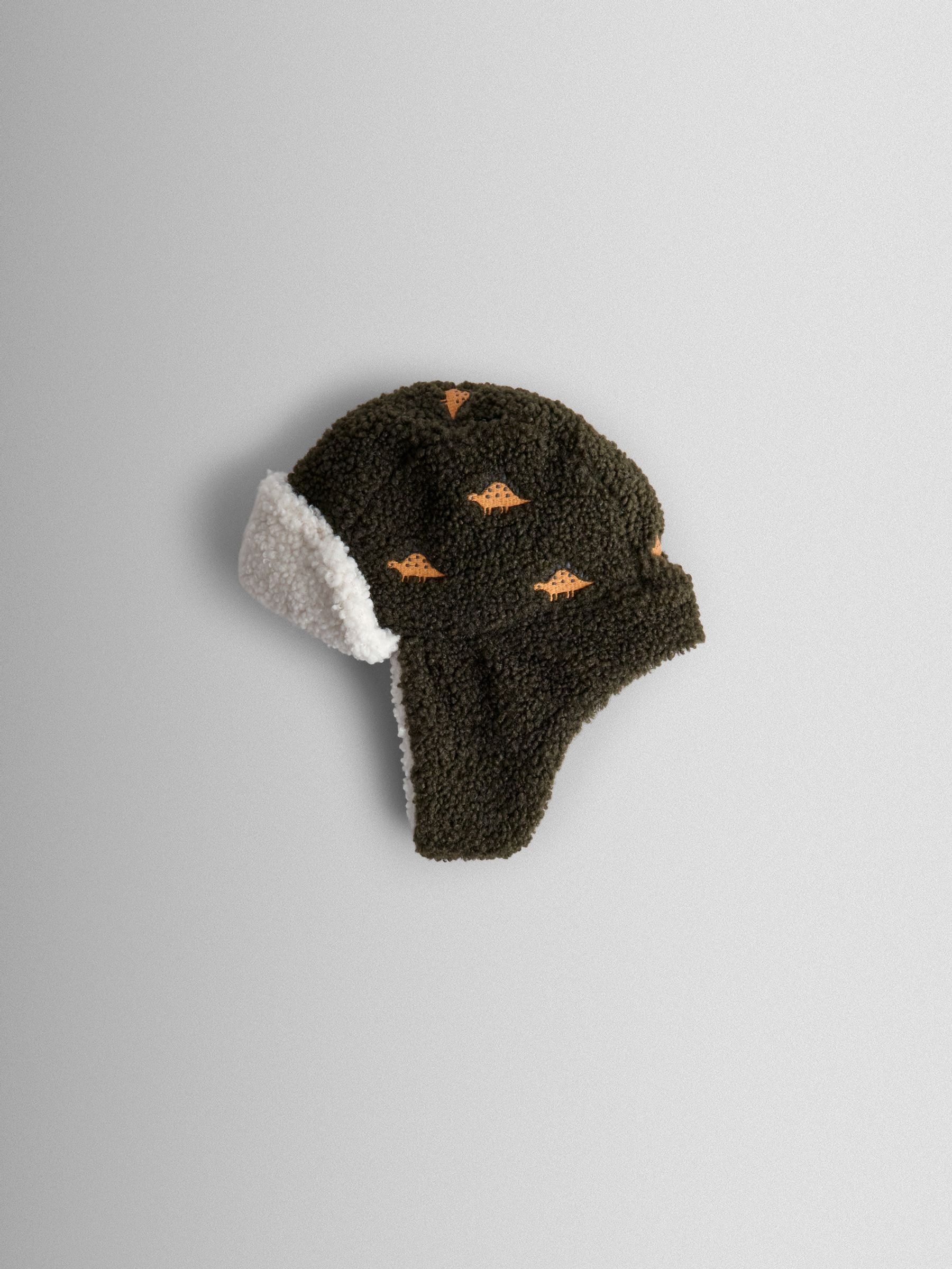 Khaki Dino Dinosaur Borg Trapper Hat - Image 2 of 4