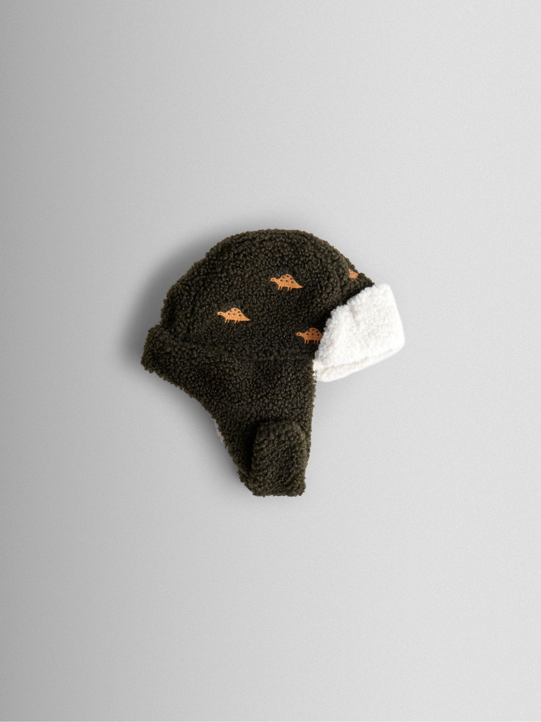 Khaki Dino Dinosaur Borg Trapper Hat - Image 3 of 4