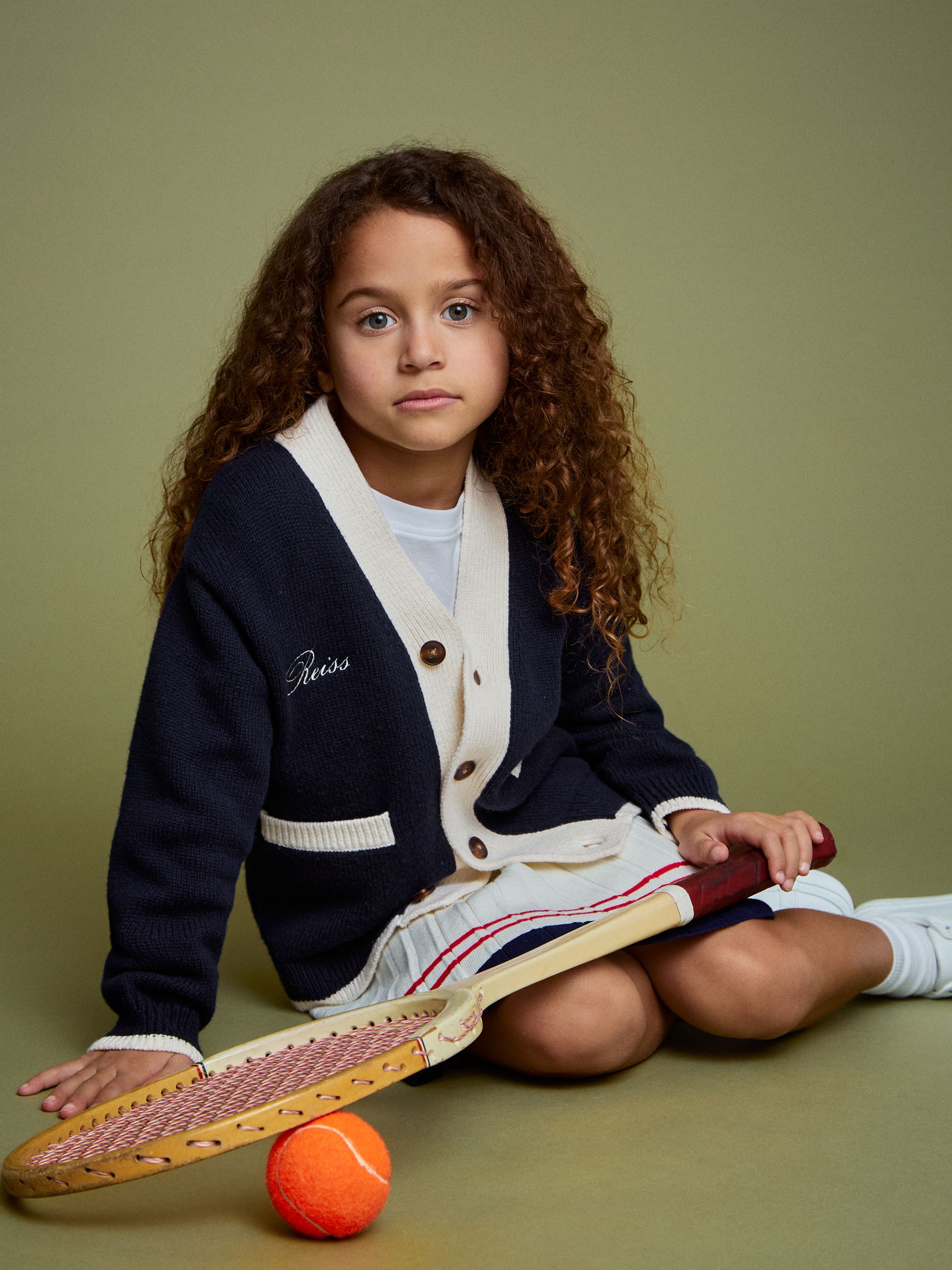 13-14 yrs SmileyWorld | Reiss Logo Cardigan Unisex Fit in Off White - Image 2 of 8