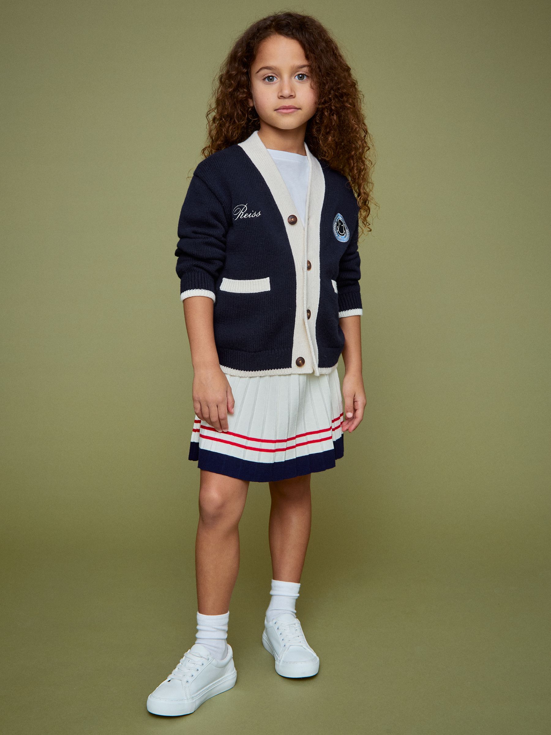 13-14 yrs SmileyWorld | Reiss Logo Cardigan Unisex Fit in Off White - Image 5 of 8