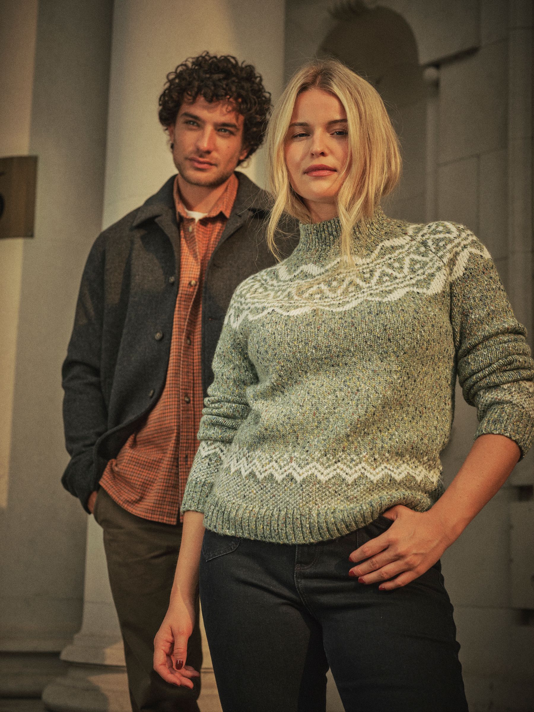 Birch Green Fairisle Crew Knitted Jumper - Image 2 of 6