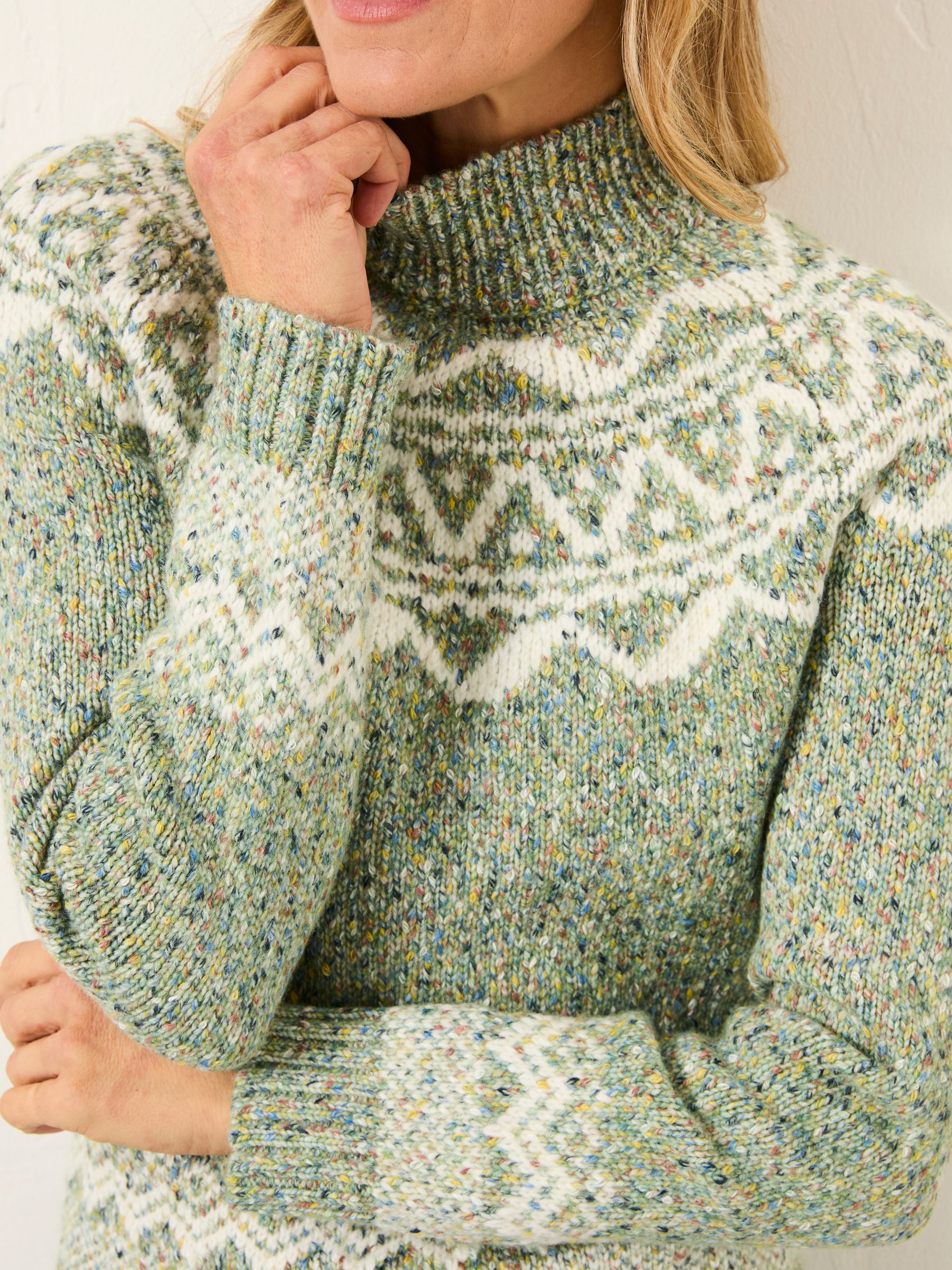 Birch Green Fairisle Crew Knitted Jumper - Image 4 of 6
