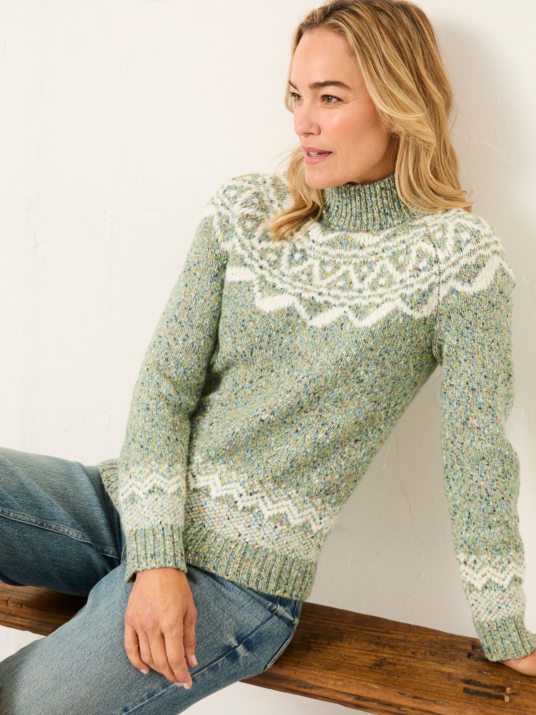 Birch Green Fairisle Crew Knitted Jumper - Image 5 of 6