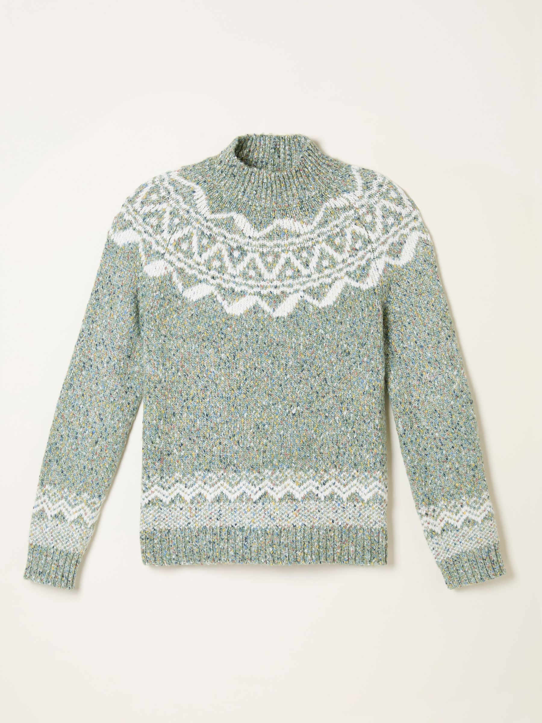 Birch Green Fairisle Crew Knitted Jumper - Image 6 of 6 Birch Green Fairisle Crew Knitted Jumper - Image 6 of 6