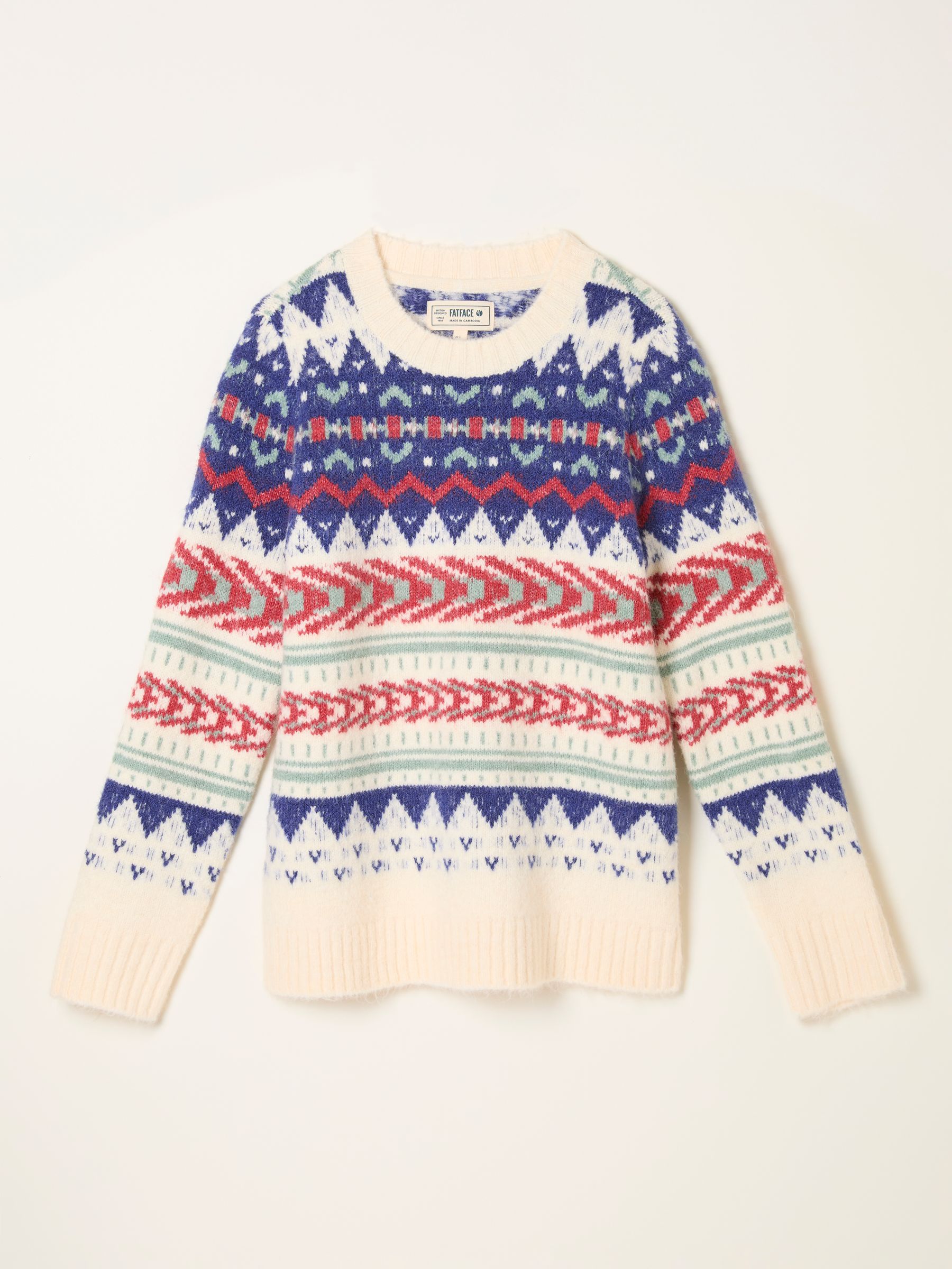 Sadie Natural Fairisle Knitted Crew Jumper - Image 6 of 6