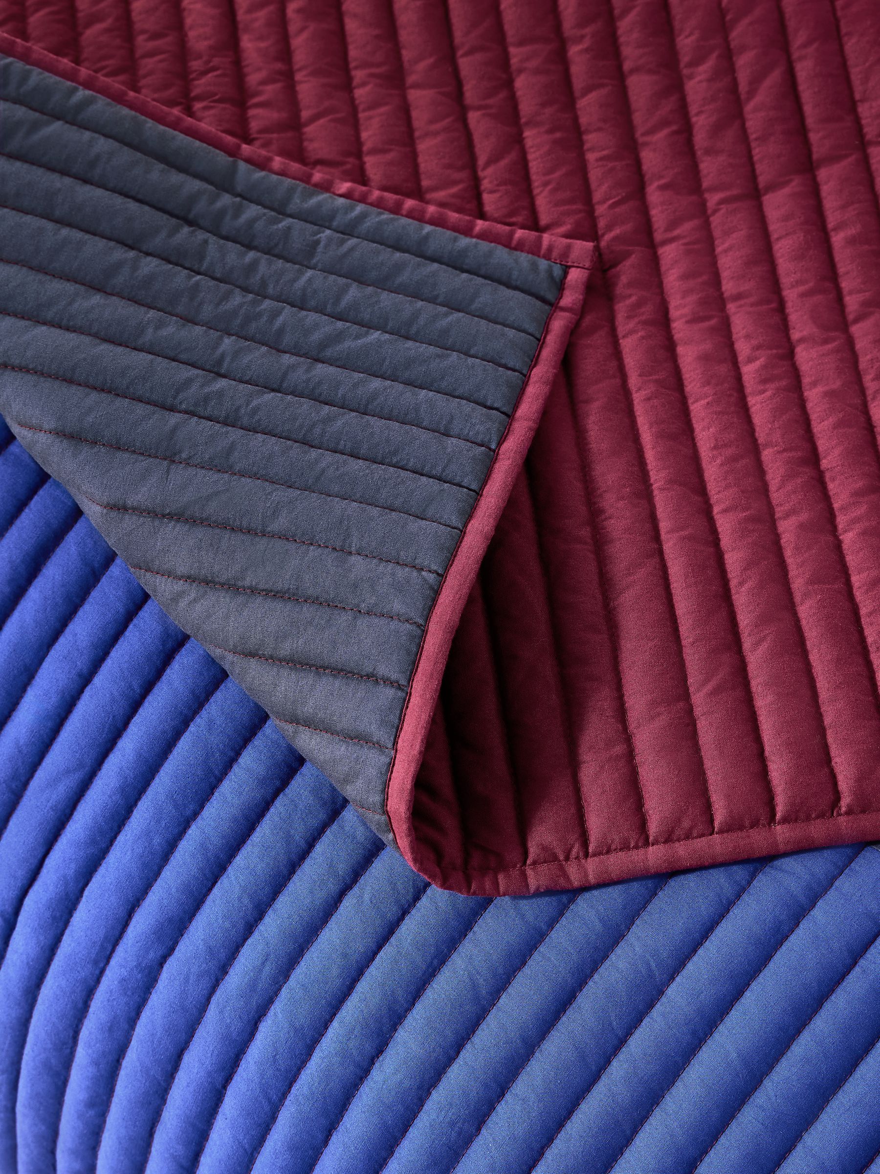 Imleda Quilted Cotton Bedspread in Navy - Image 2 of 5