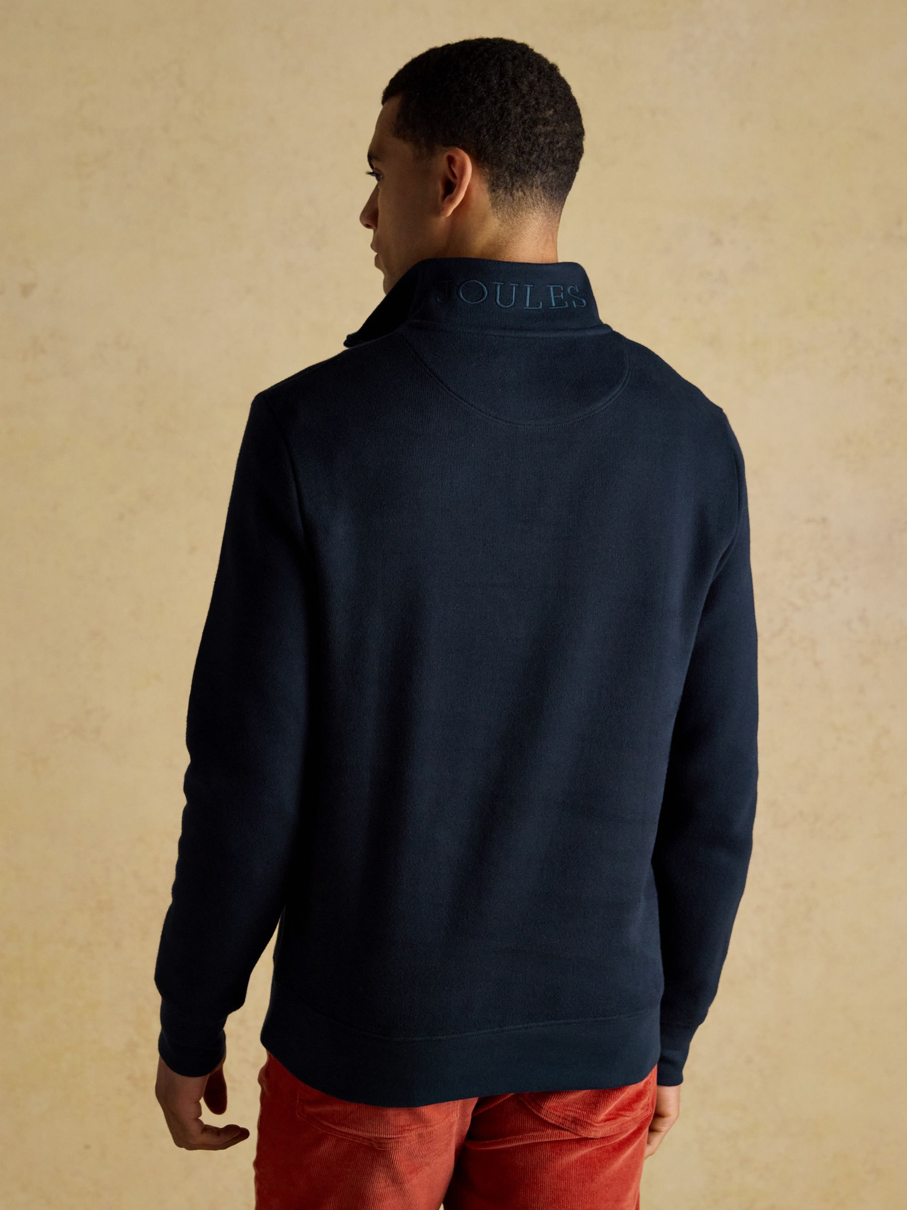 Navy Alistair French Ribbed Knit Quarter Zip Sweatshirt - Image 2 of 8