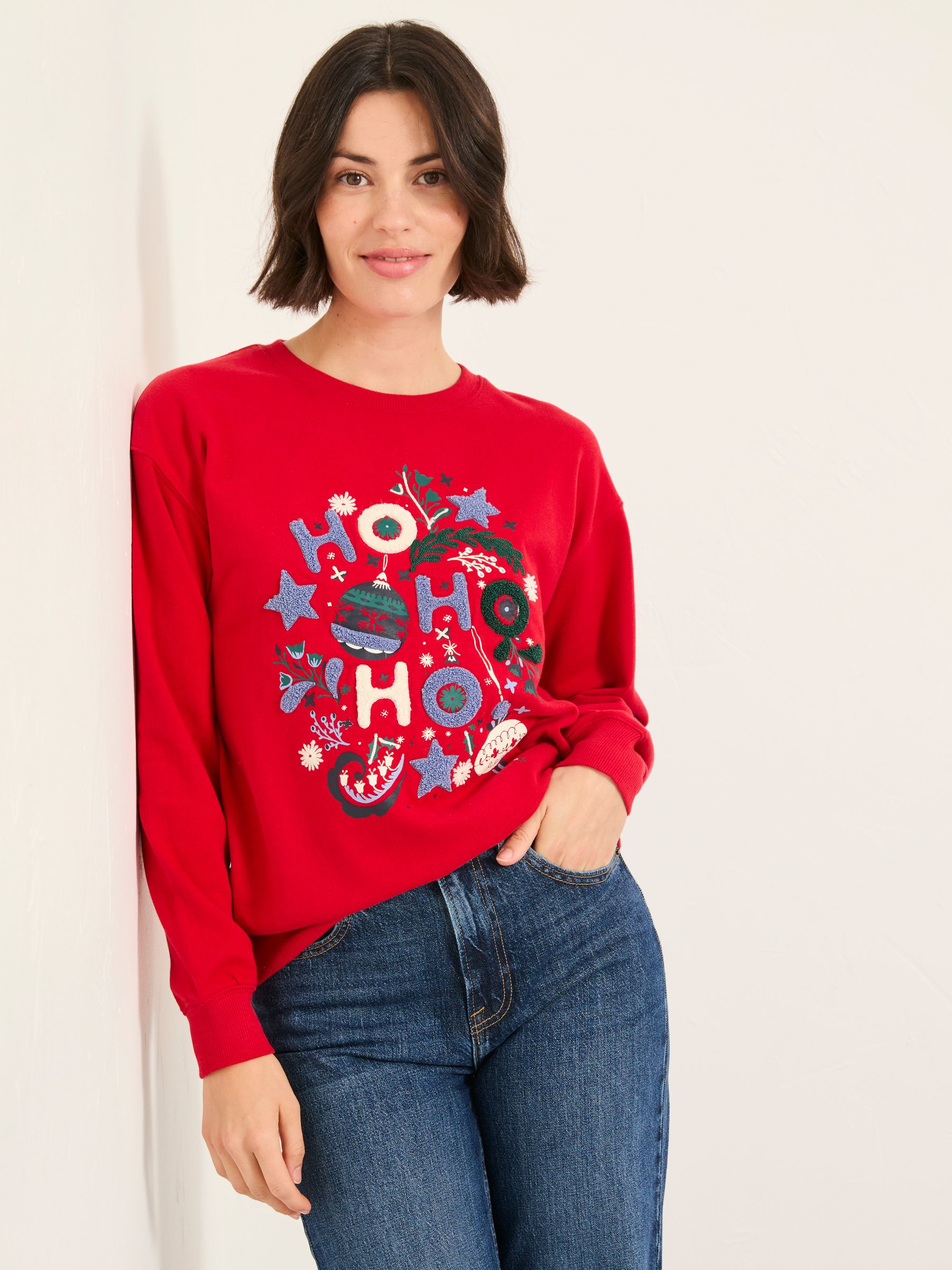 Georgia Red Festive Graphic Crew Sweatshirt - Image 1 of 5