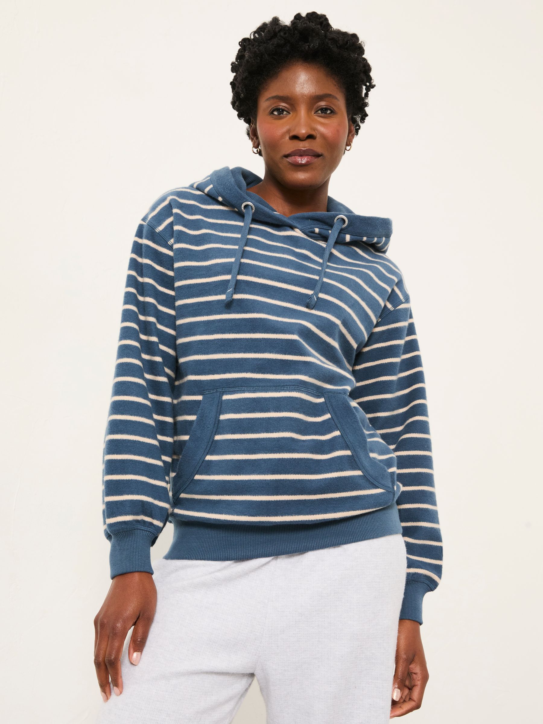 Imogen Navy Stripe Overhead Hoodie - Image 1 of 6