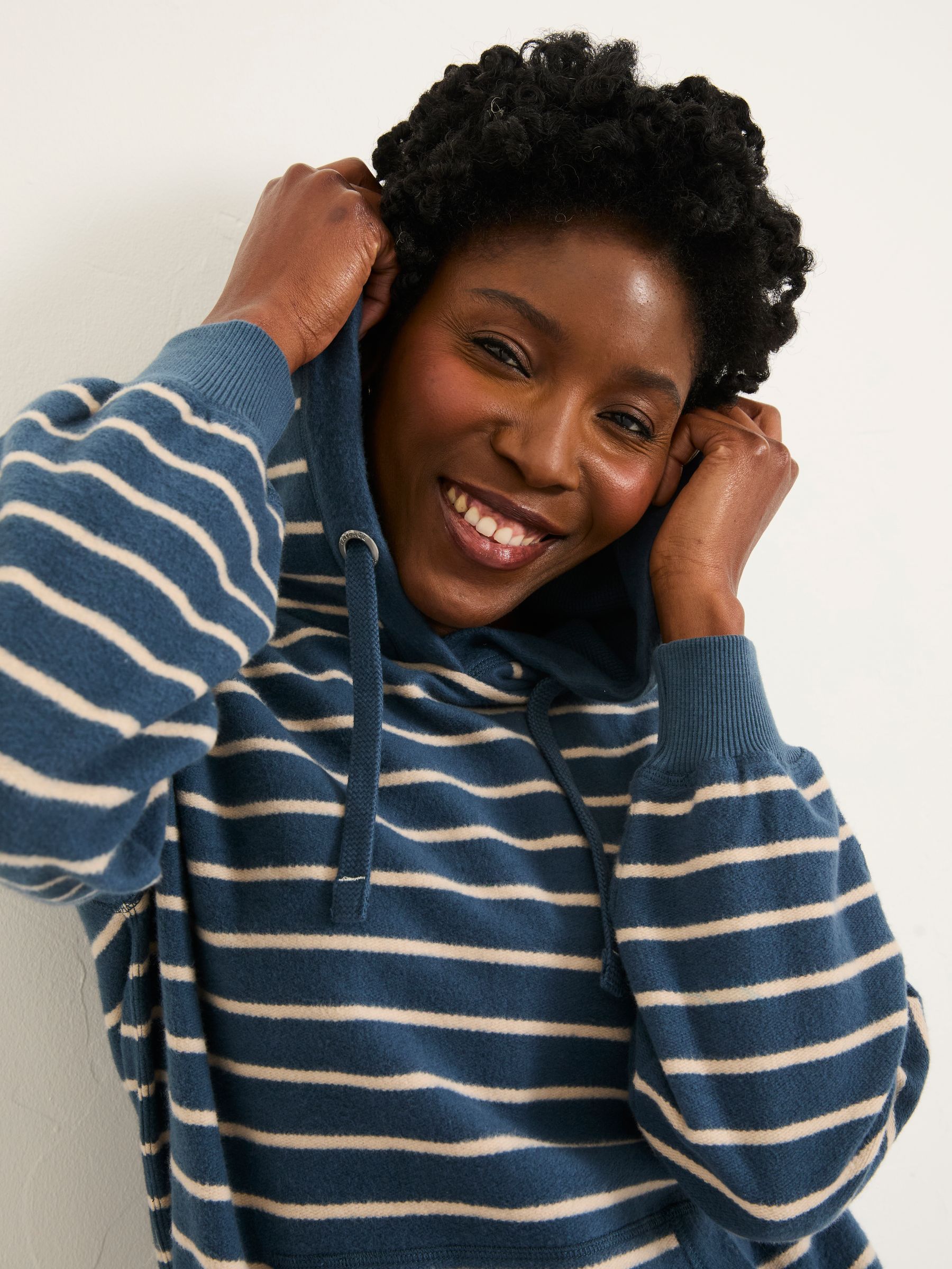 Imogen Navy Stripe Overhead Hoodie - Image 3 of 6