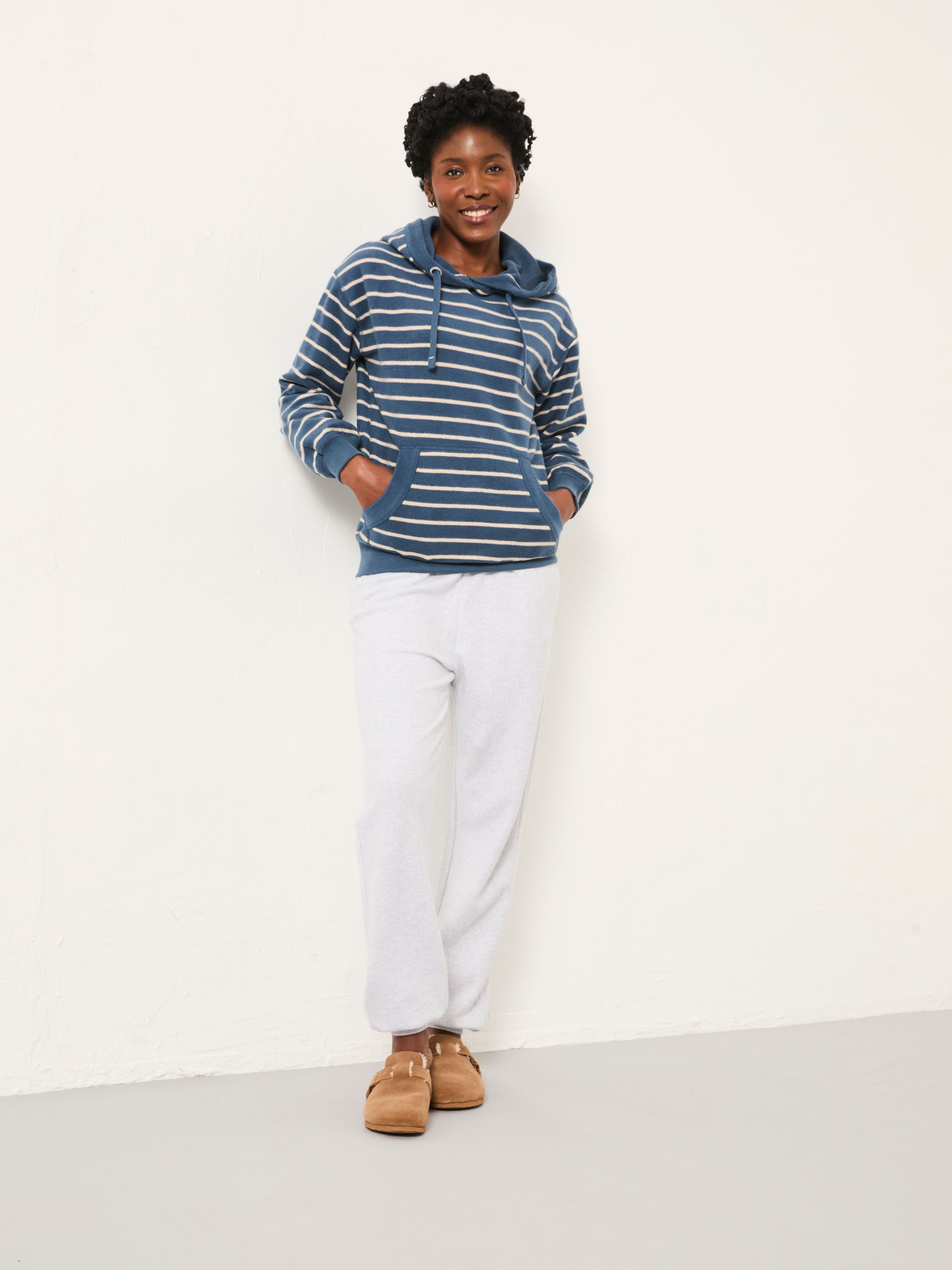 Imogen Navy Stripe Overhead Hoodie | FatFace