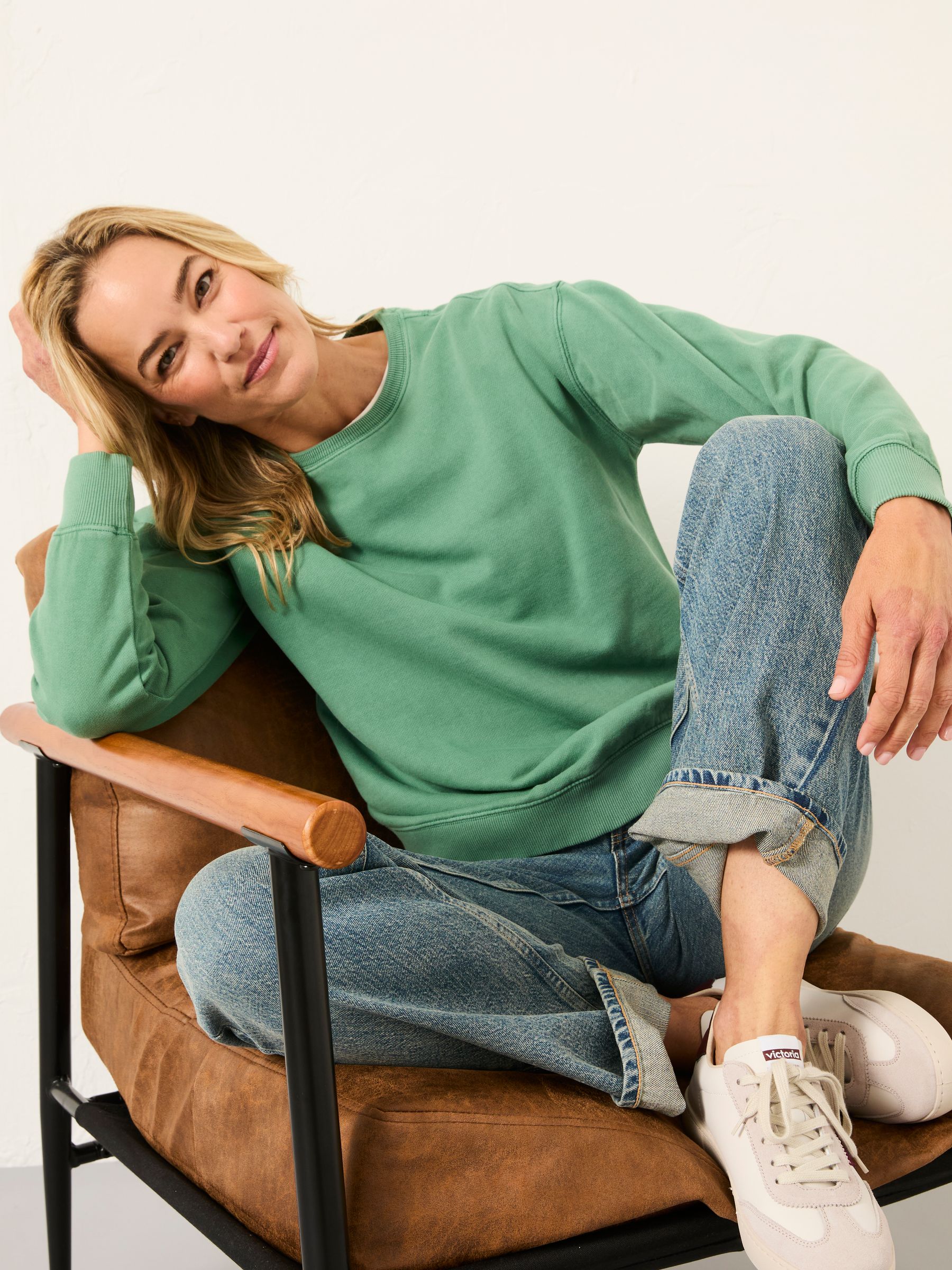 Georgia Jade Green Crew Sweatshirt - Image 1 of 5