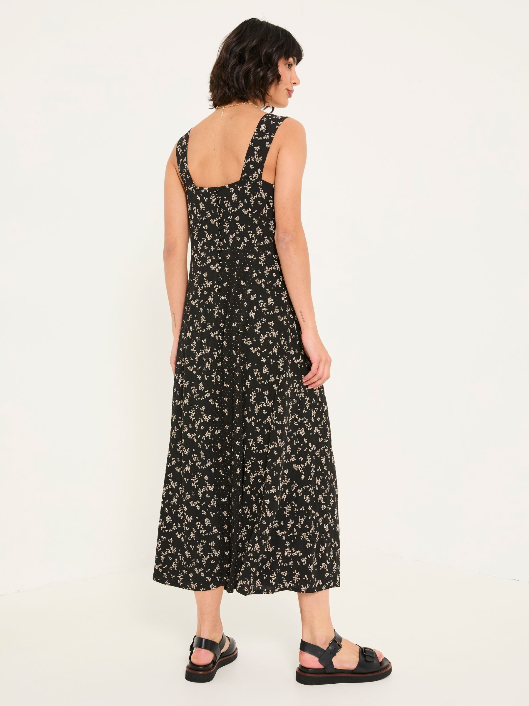 Maj Black Mono Ditsy Midi Dress - Image 2 of 6