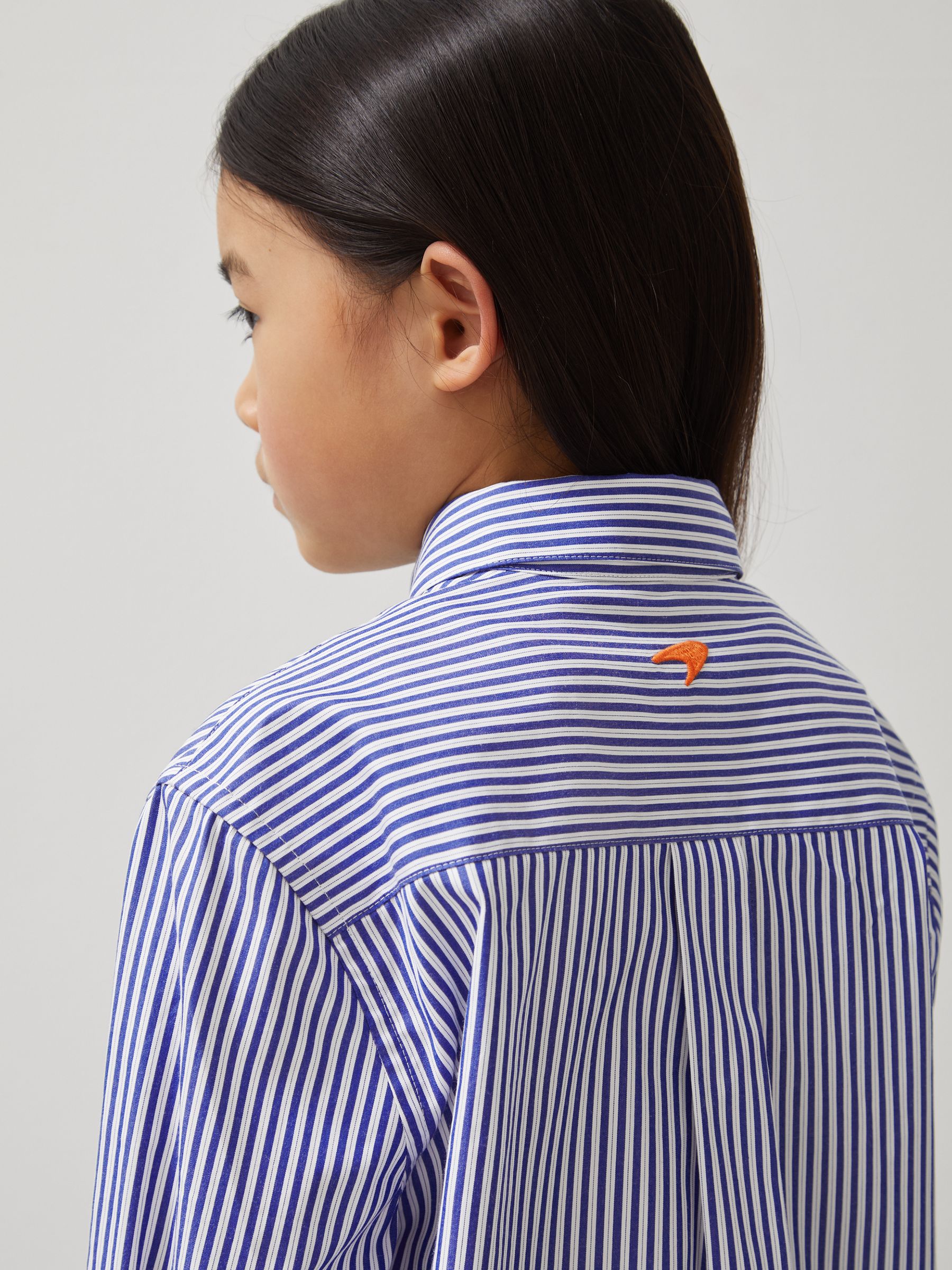McLaren F1 Team Cotton Stripe Shirt in Blue/White - Image 4 of 6