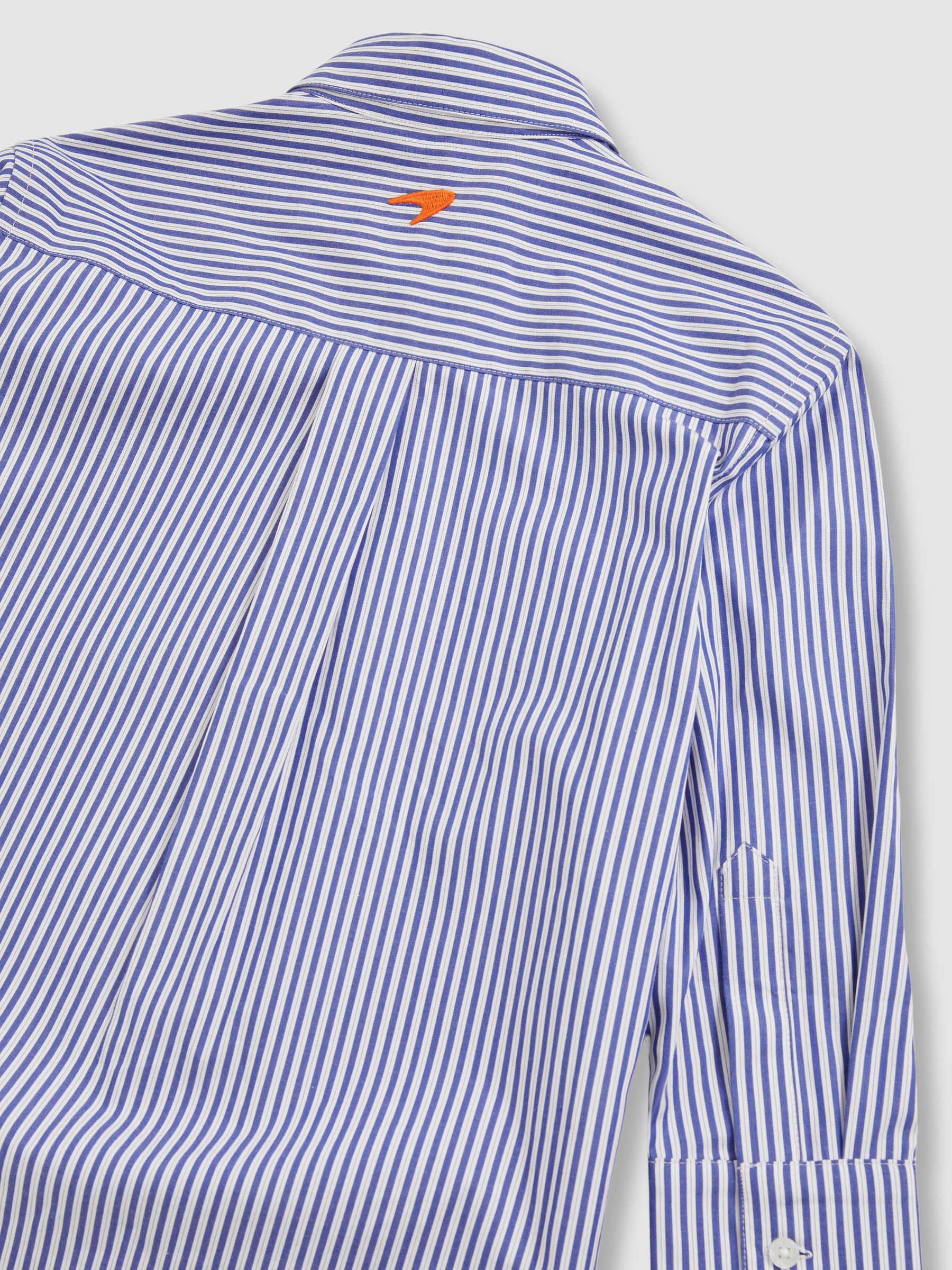 McLaren F1 Team Cotton Stripe Shirt in Blue/White - Image 5 of 6