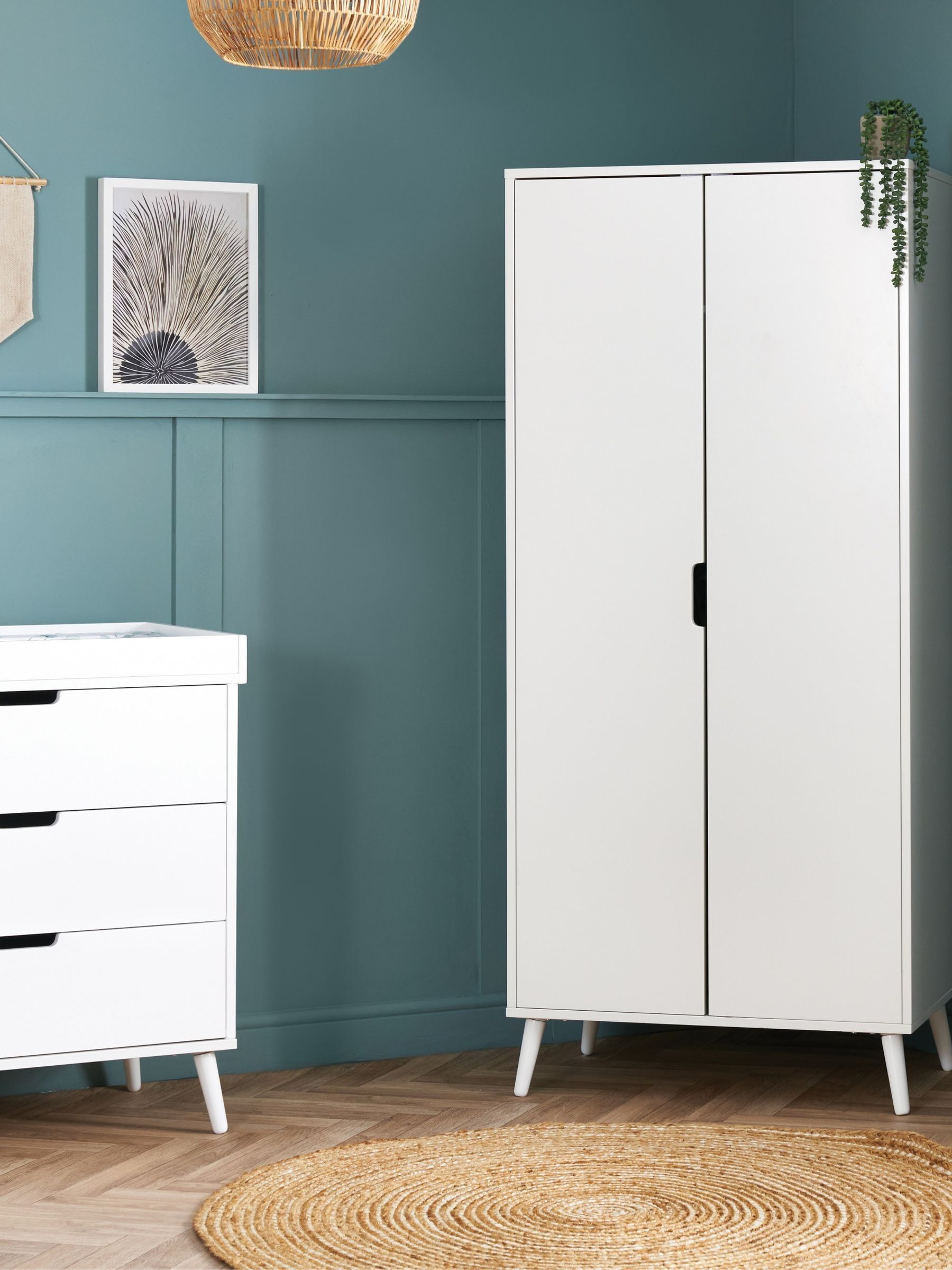 Obaby White With Acrylic Maya 3 Piece Nursery Furniture Set - Image 2 of 12