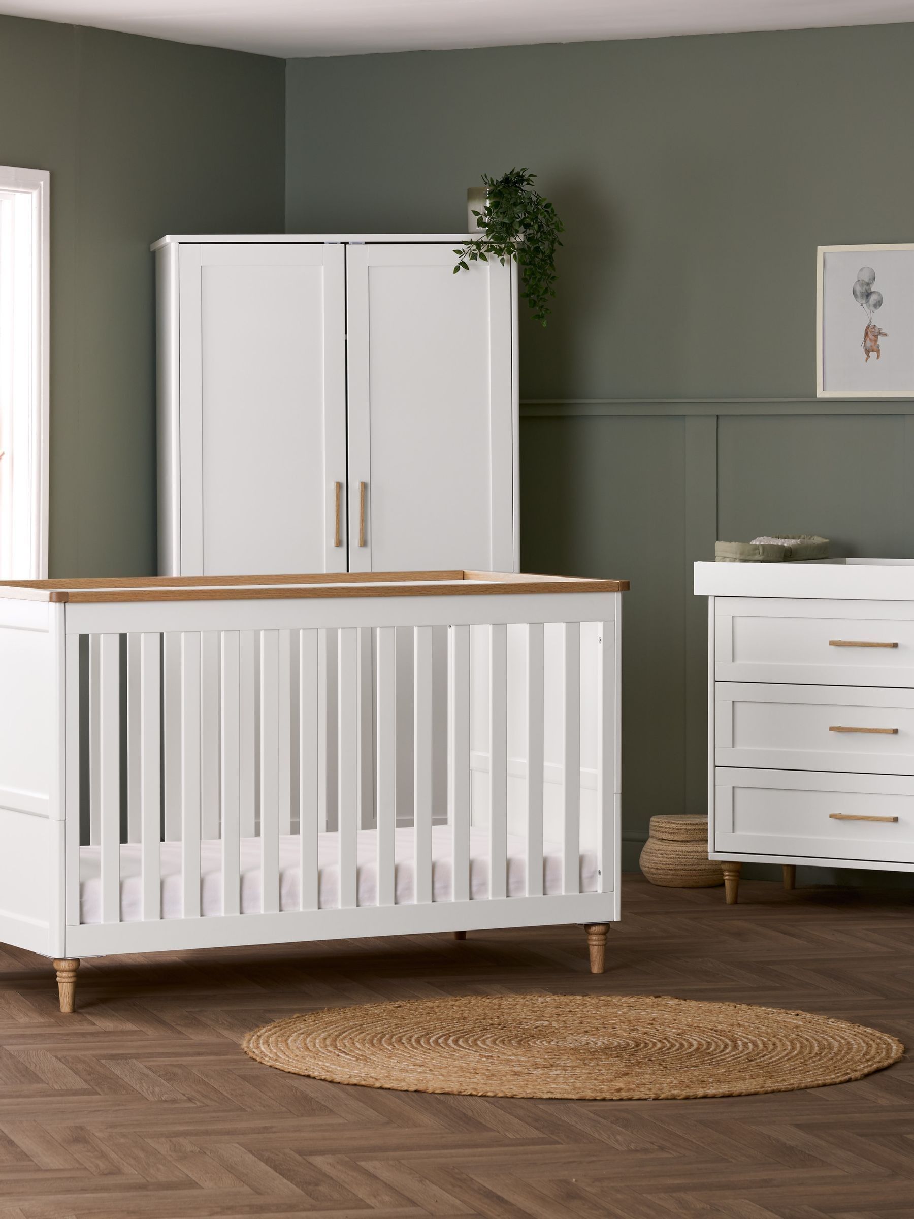 Obaby White with Natural Orla 3 Piece Nursery Furniture Set - Image 2 of 11