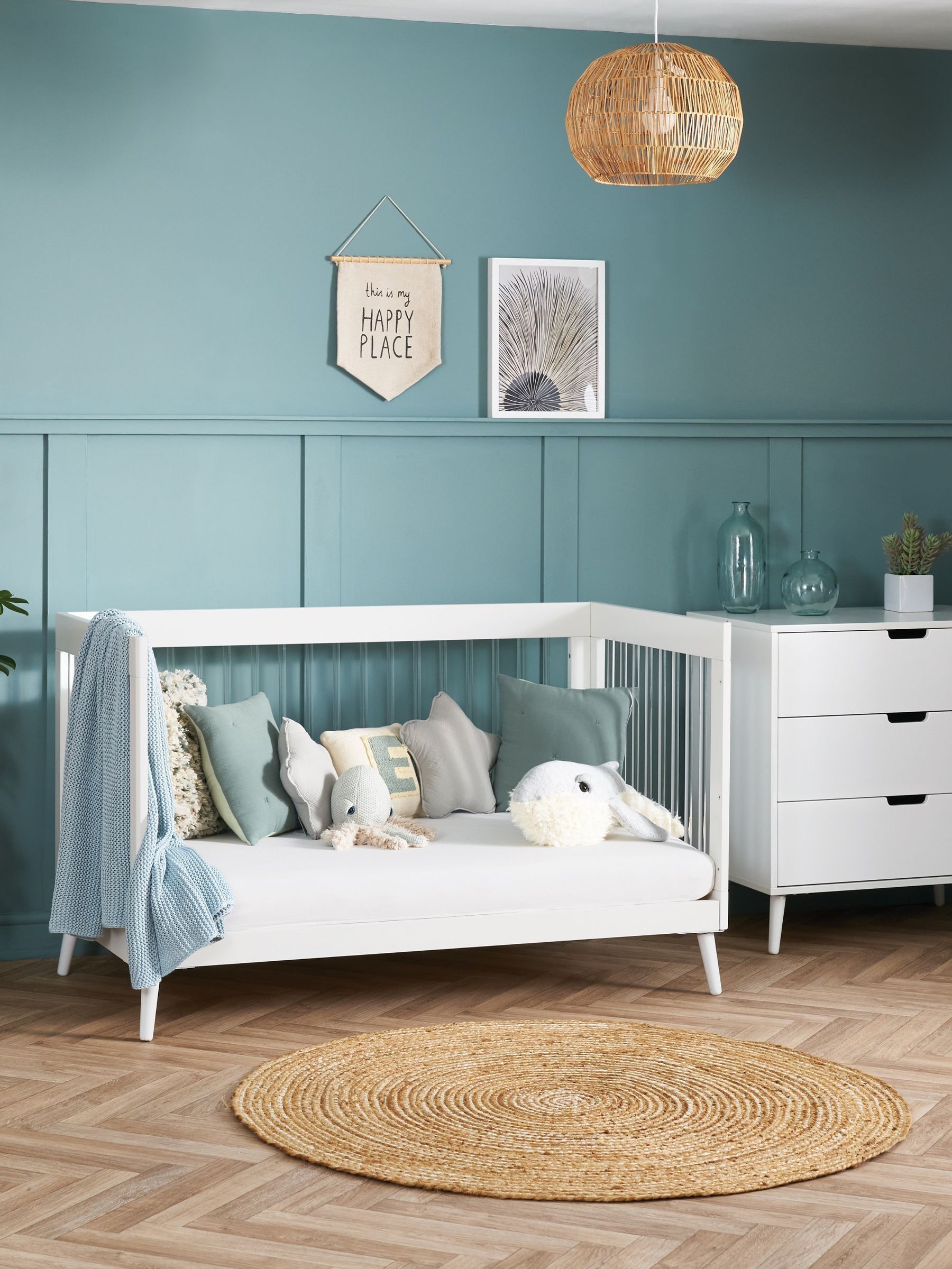 Obaby White with Acrylic Maya 2 Piece Nursery Furniture Set - Image 2 of 11